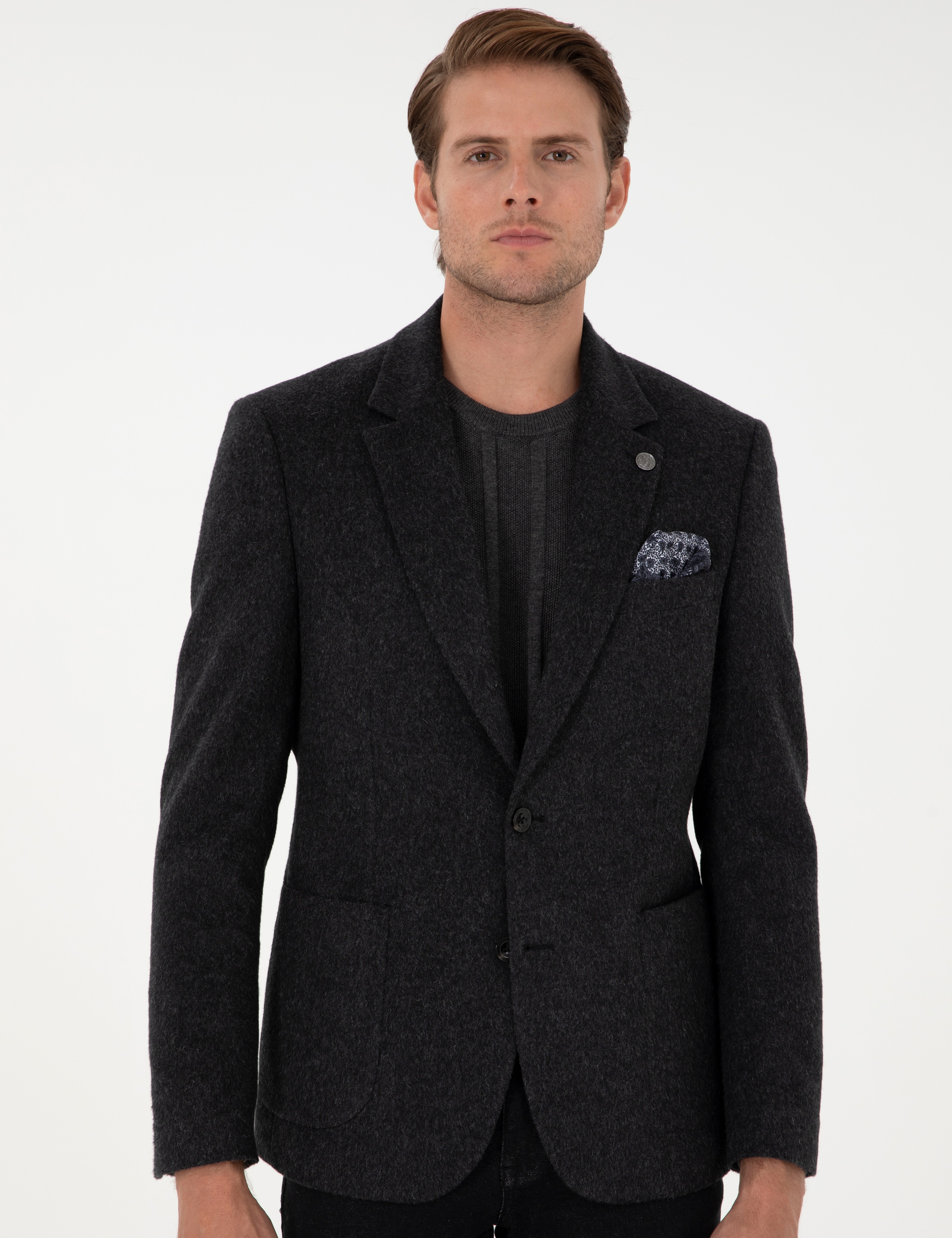 Antrasit Slim Fit Ceket - Image 3