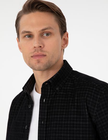 Siyah Regular Fit Uzun Kollu Gömlek - 50292634003