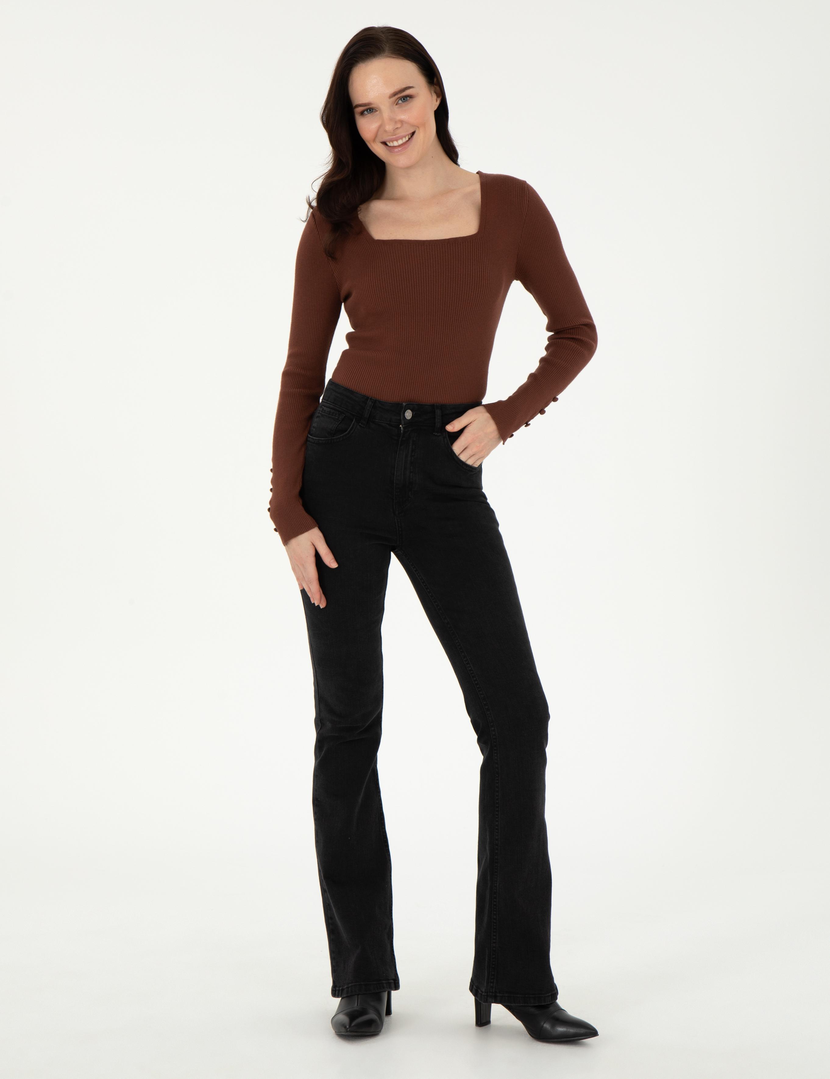 Kahverengi Ex. Slim Fit Kazak