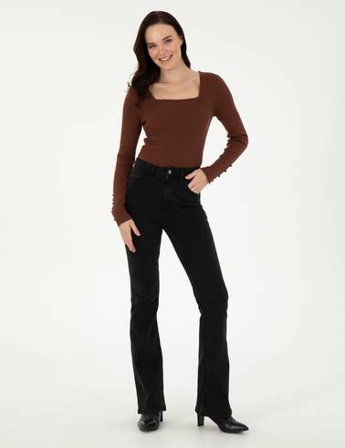 Kahverengi Ex. Slim Fit Kazak