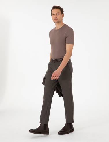 Kahverengi Slim Fit Kumaş Pantolon