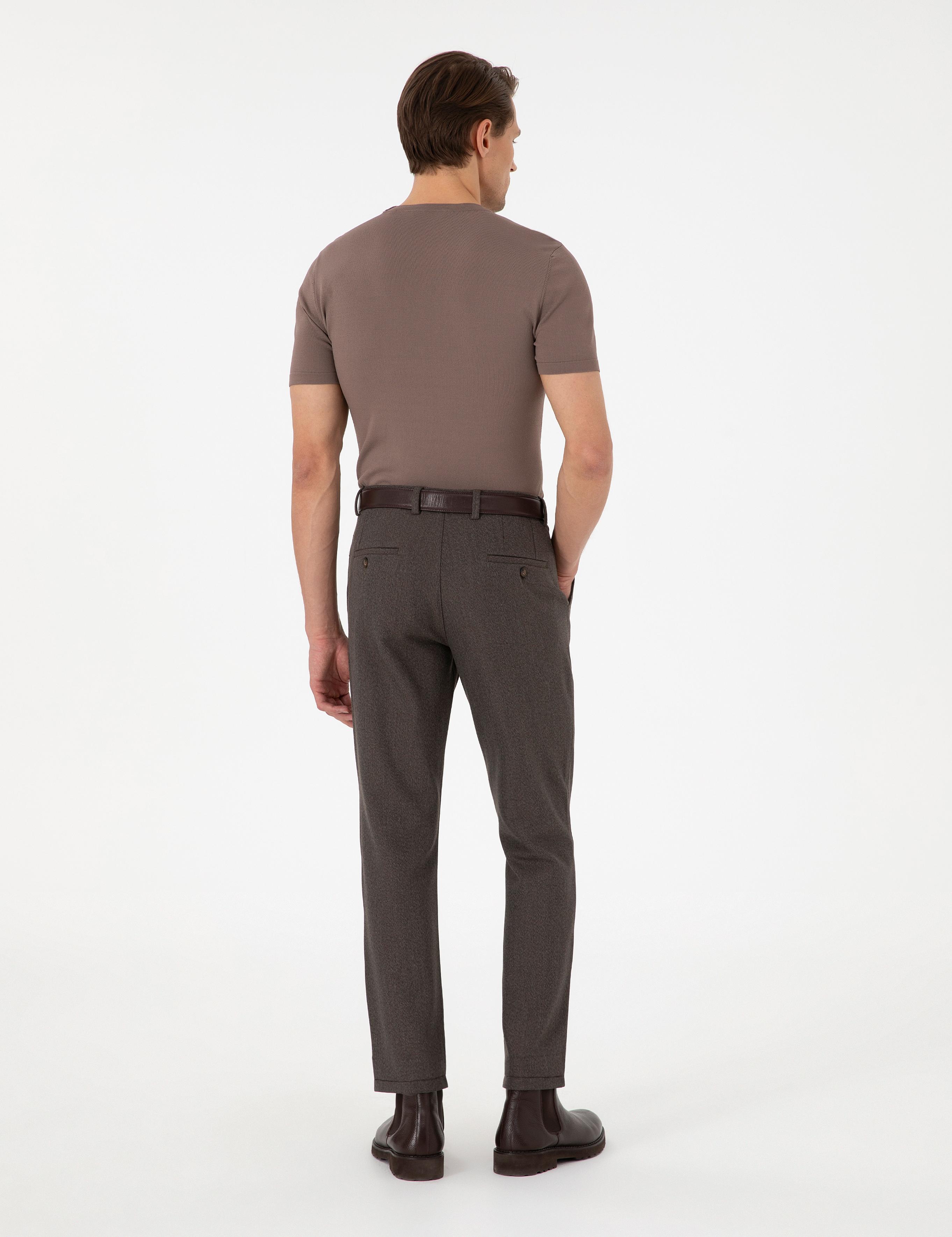 Kahverengi Slim Fit Kumaş Pantolon