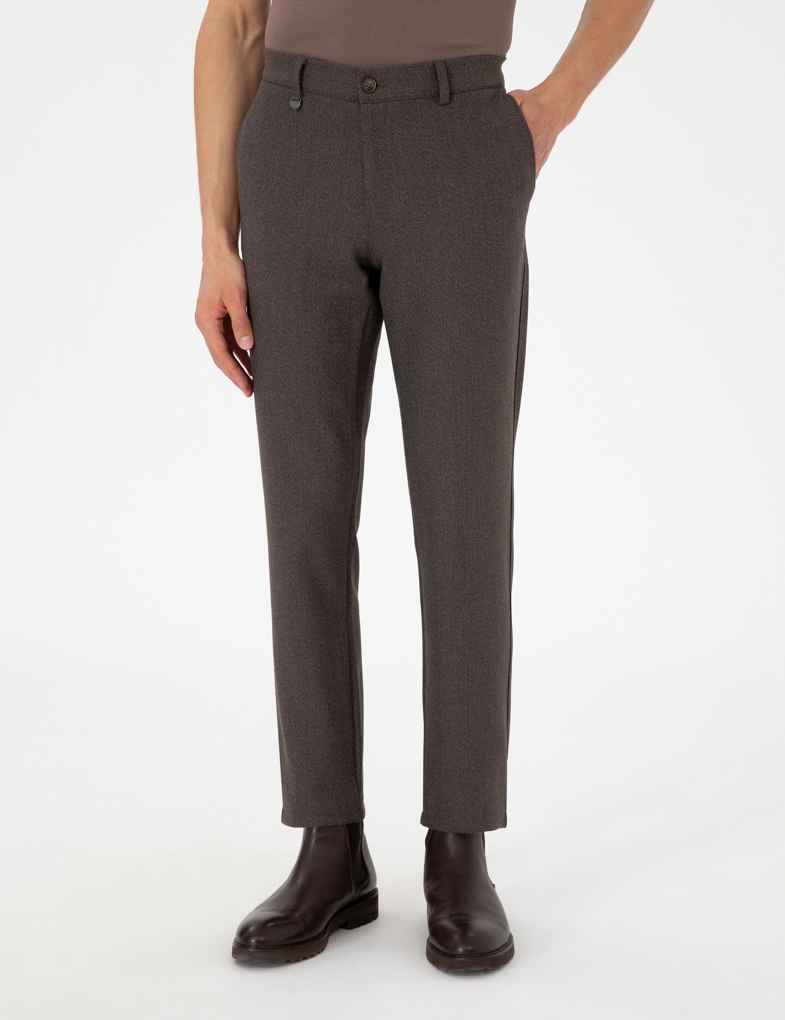 Kahverengi Slim Fit Kumaş Pantolon