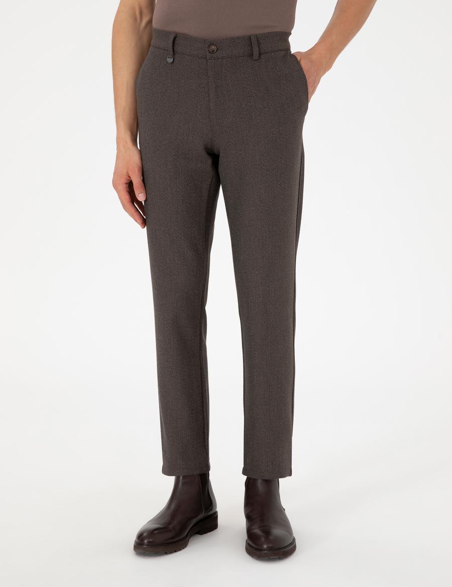 Kahverengi Slim Fit Kumaş Pantolon