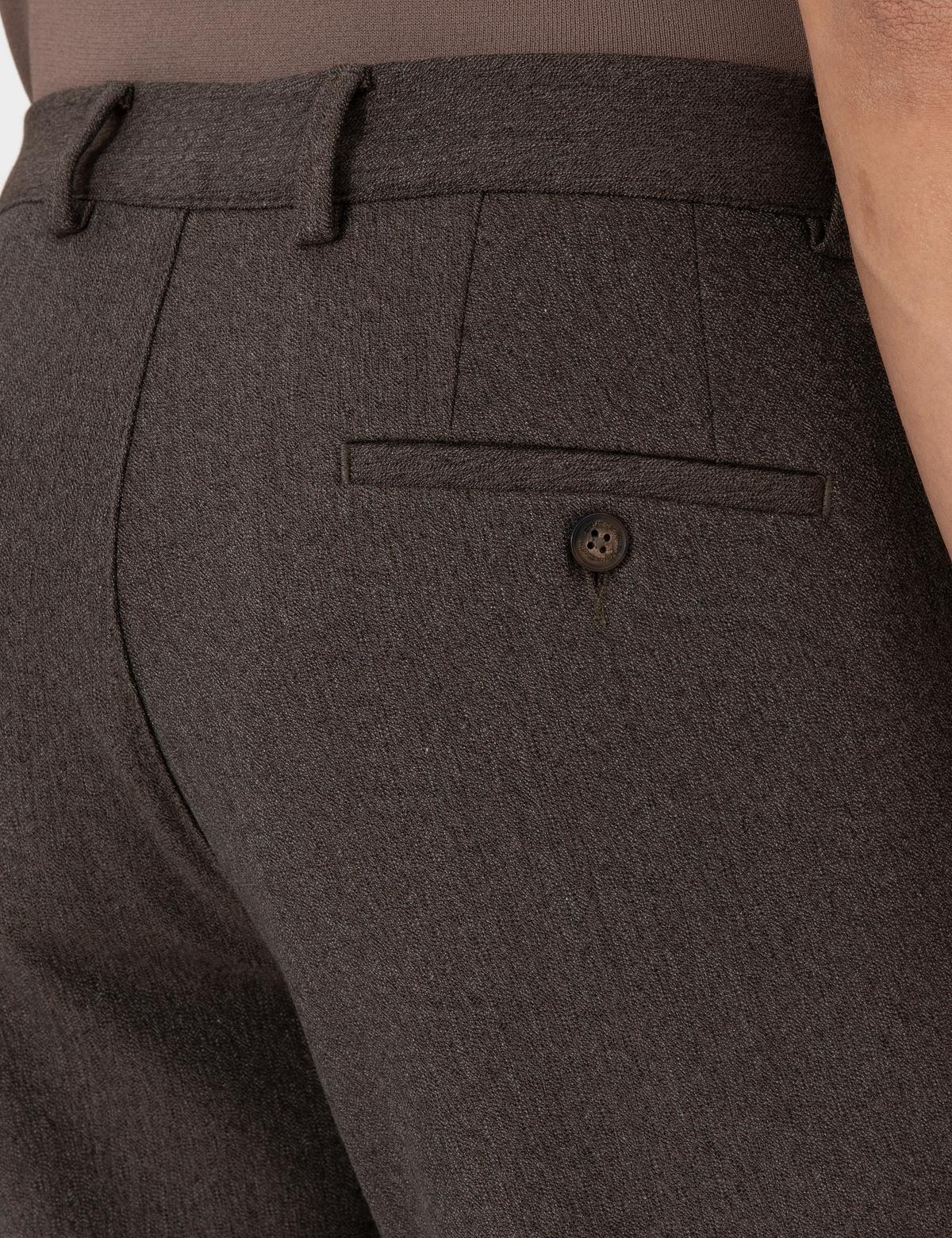 Kahverengi Slim Fit Kumaş Pantolon - 50292959087