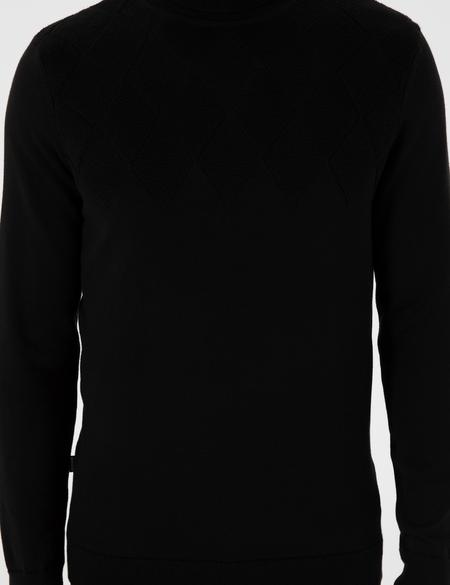 Siyah Slim Fit  Balıkçı Yaka Triko Kazak - 50300507003