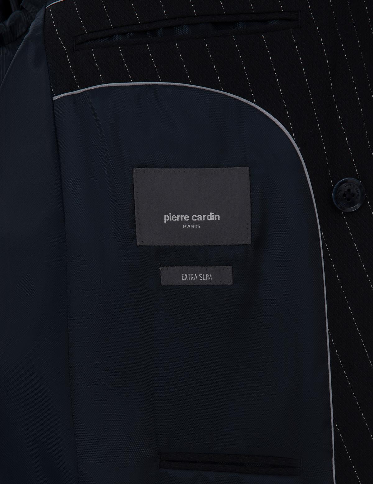 Lacivert Ex. Slim Fit Çizgili Kruvaze Takım Elbise - 50306677005