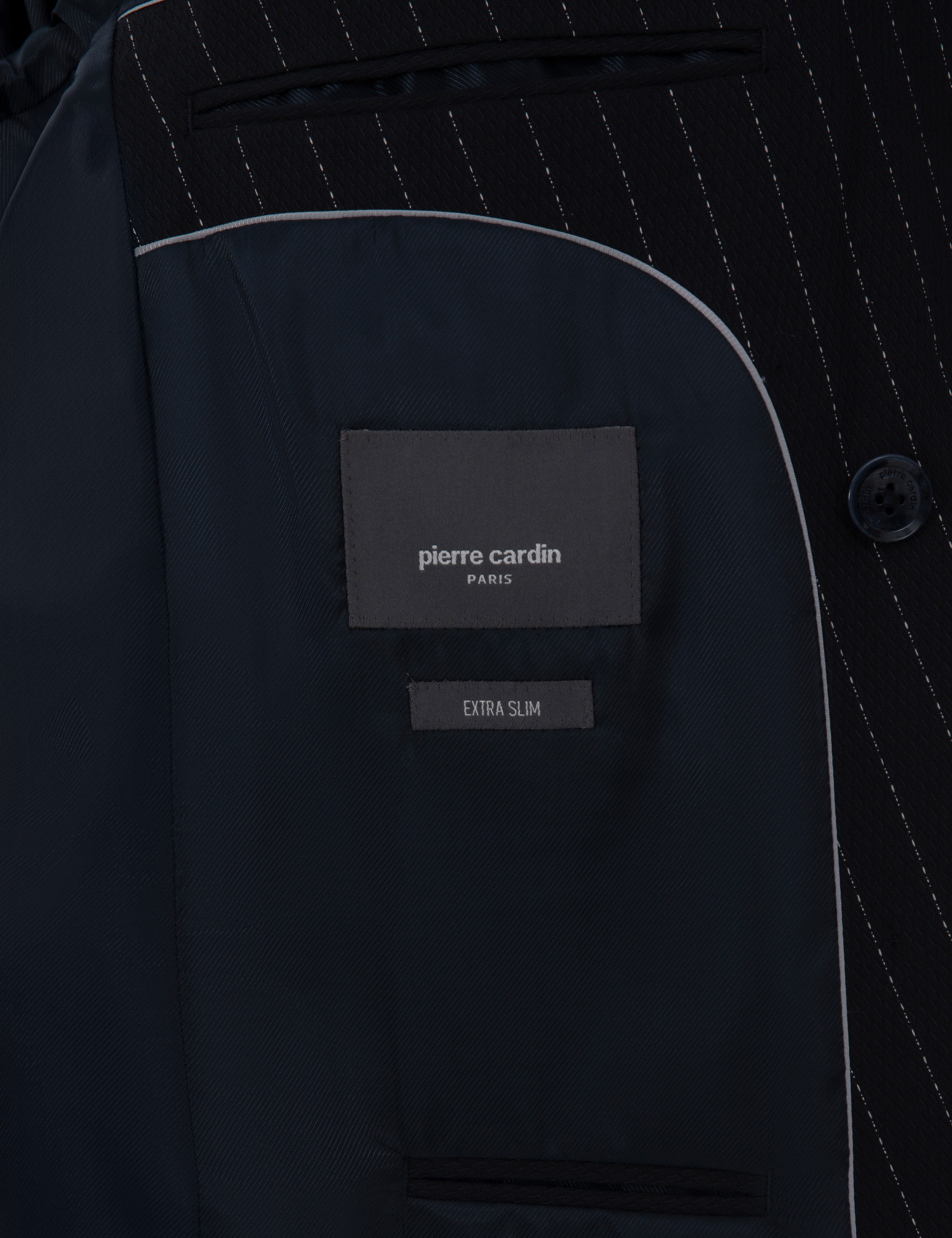 Lacivert Ex. Slim Fit Çizgili Kruvaze Takım Elbise - Image 6