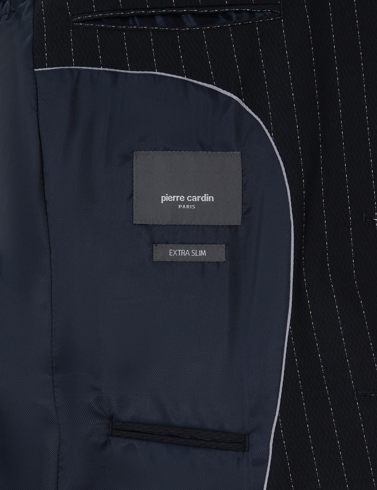 Lacivert Ex. Slim Fit Çizgili Takım Elbise - 50306678005