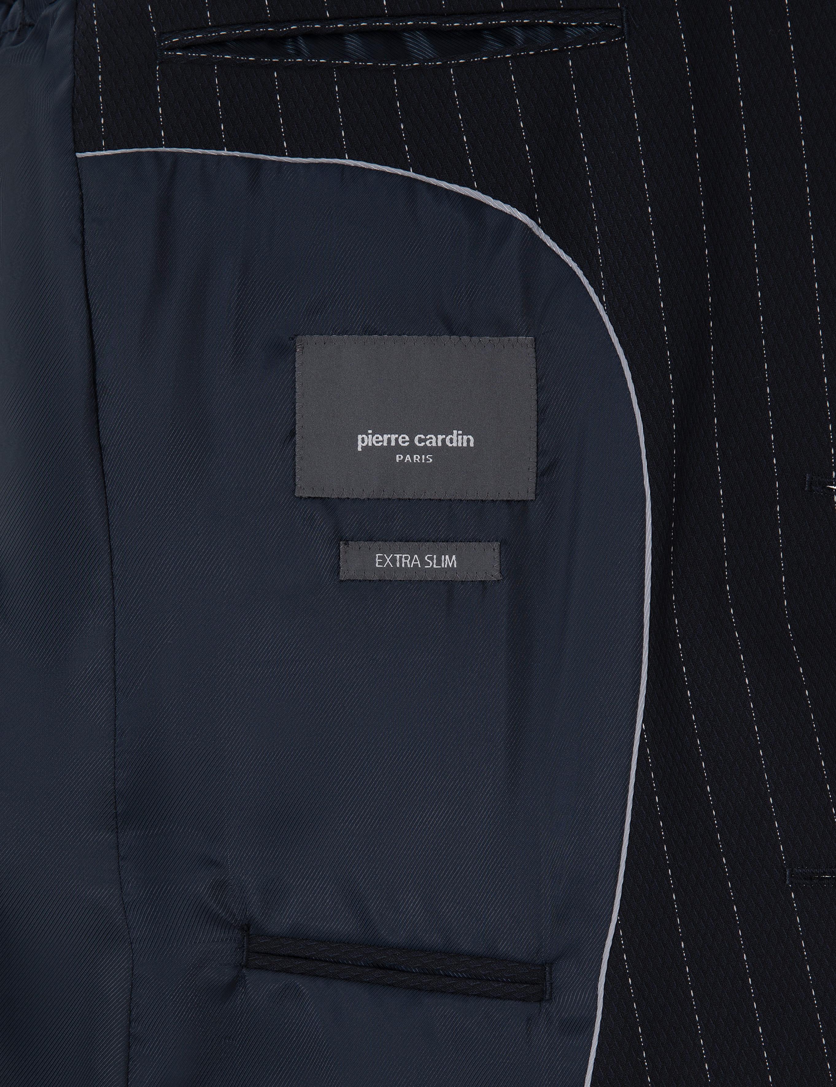 Lacivert Ex. Slim Fit Çizgili Takım Elbise