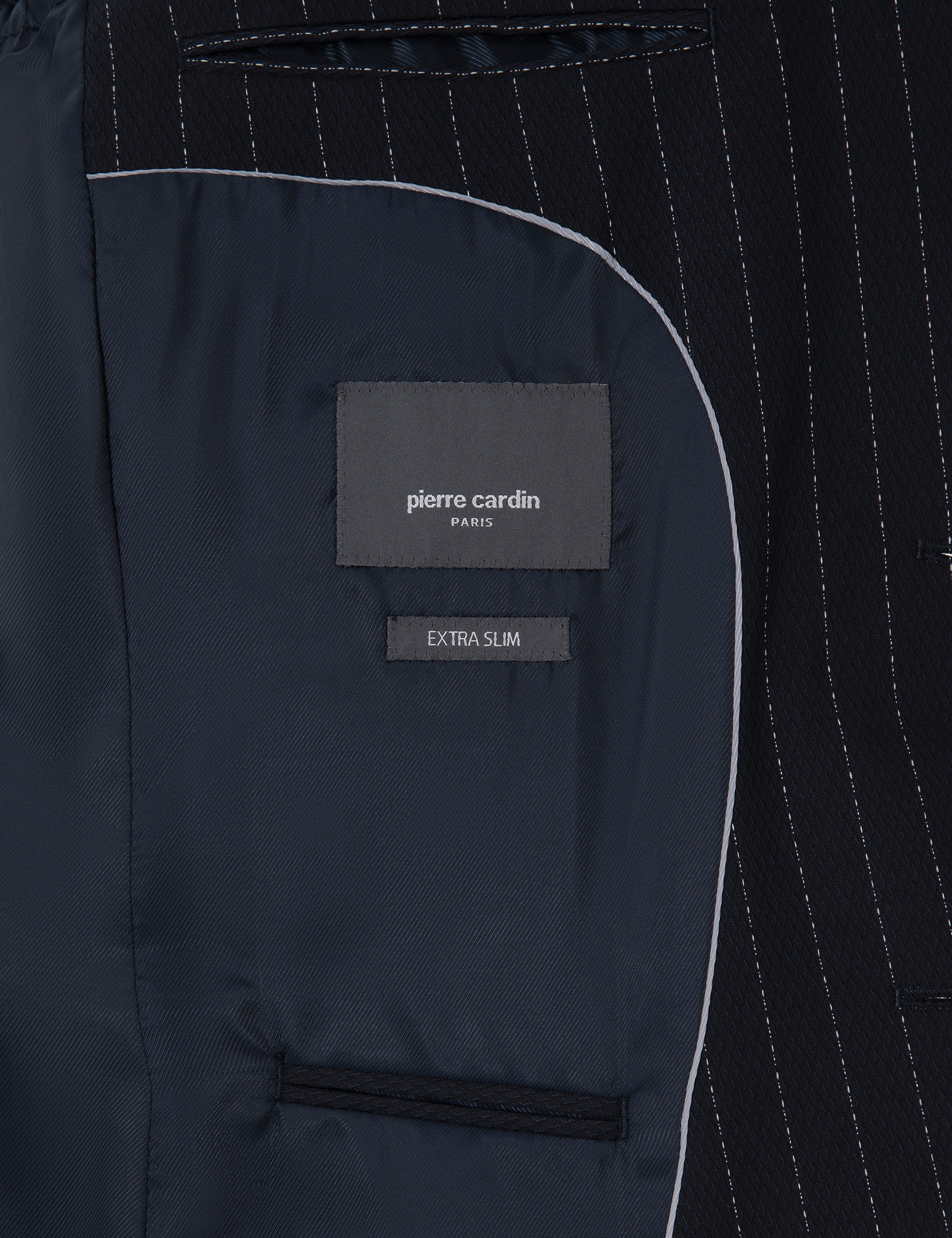 Lacivert Extra Slim Fit Çizgili Takım Elbise