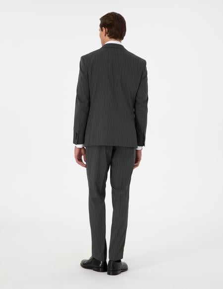 Antrasit Ex. Slim Fit Çizgili Takım Elbise - 50306730017