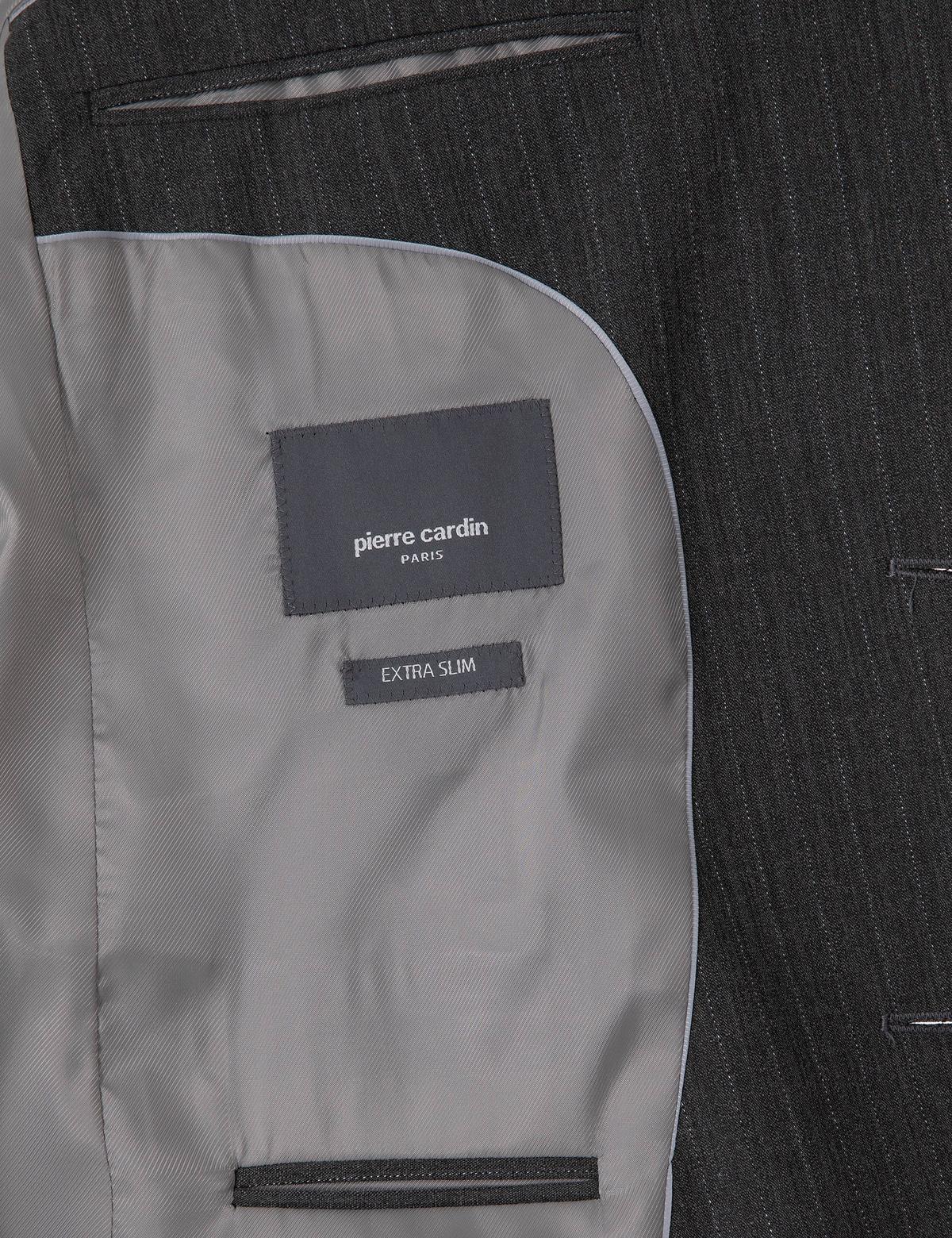 Antrasit Ex. Slim Fit Çizgili Takım Elbise - 50306730017