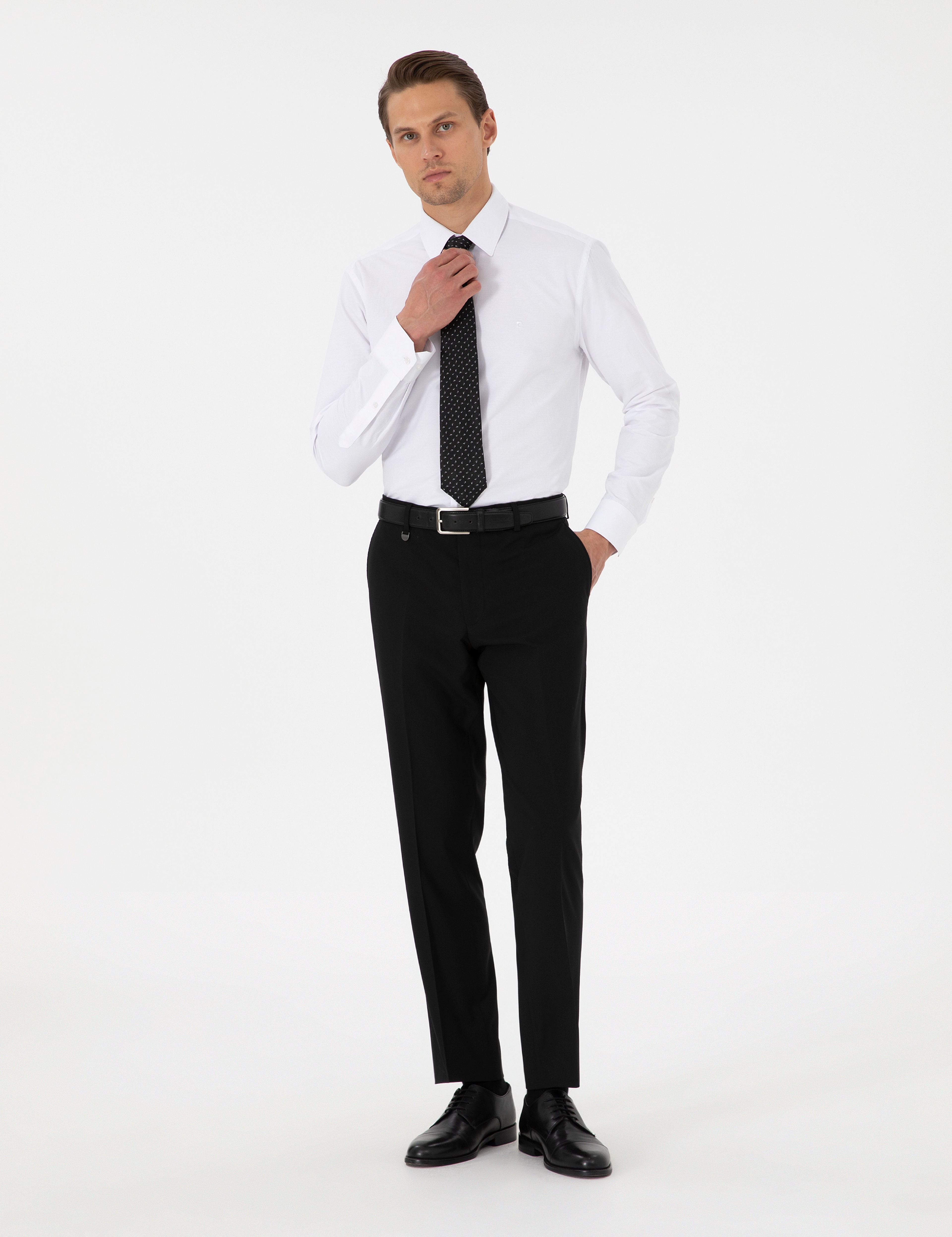 Siyah Slim Fit Kumaş Pantolon - Image 3