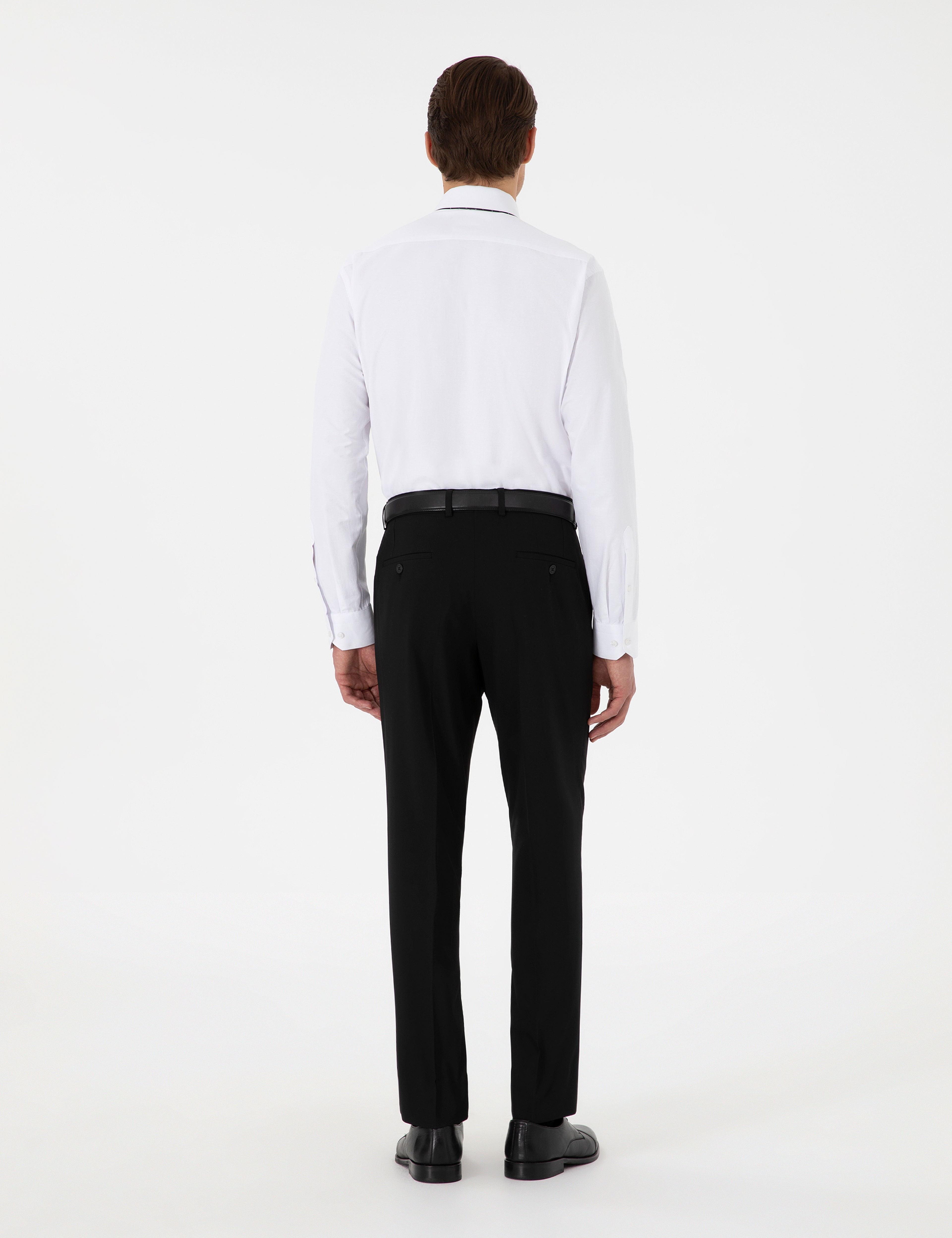Siyah Slim Fit Kumaş Pantolon - Image 4