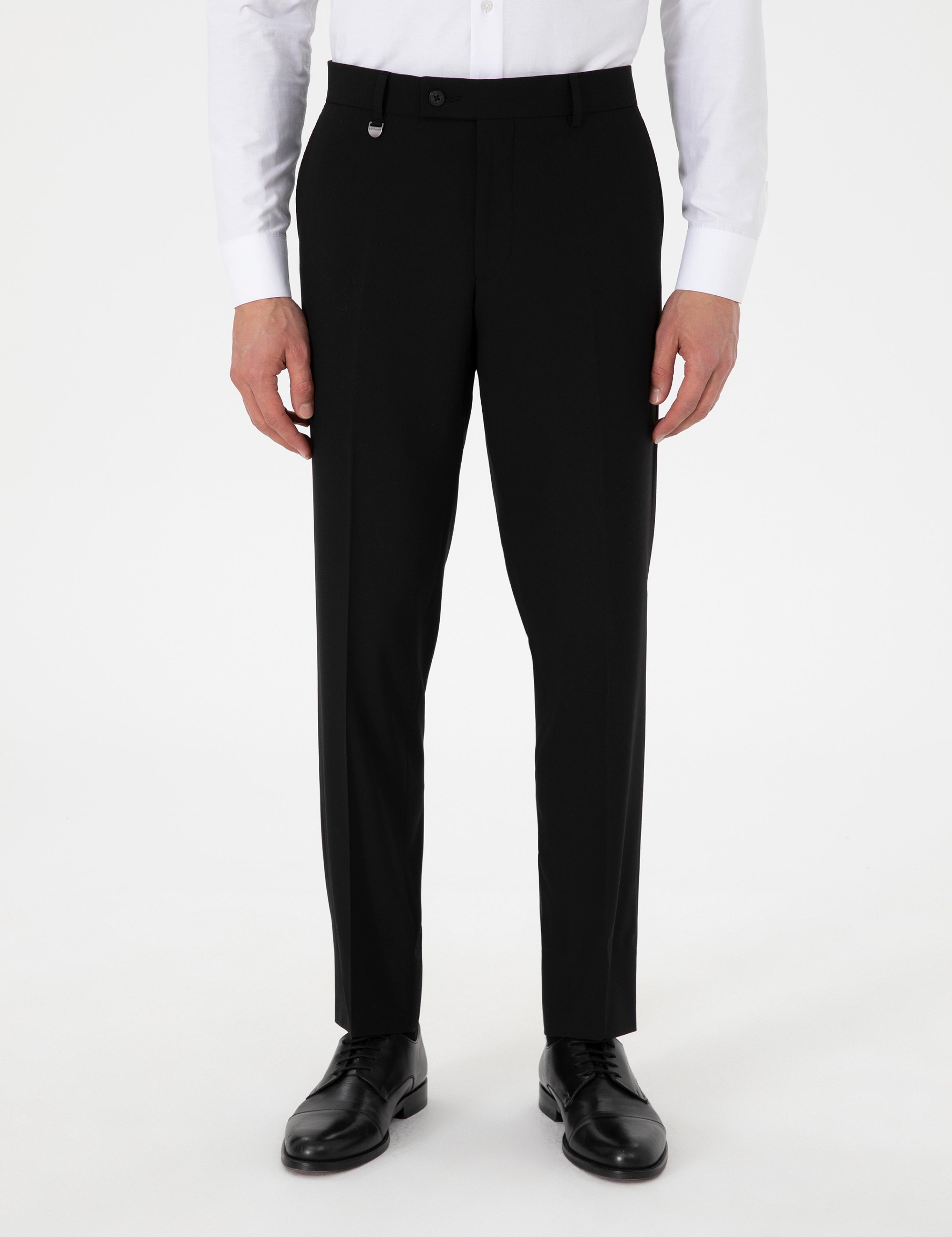 Siyah Slim Fit Kumaş Pantolon