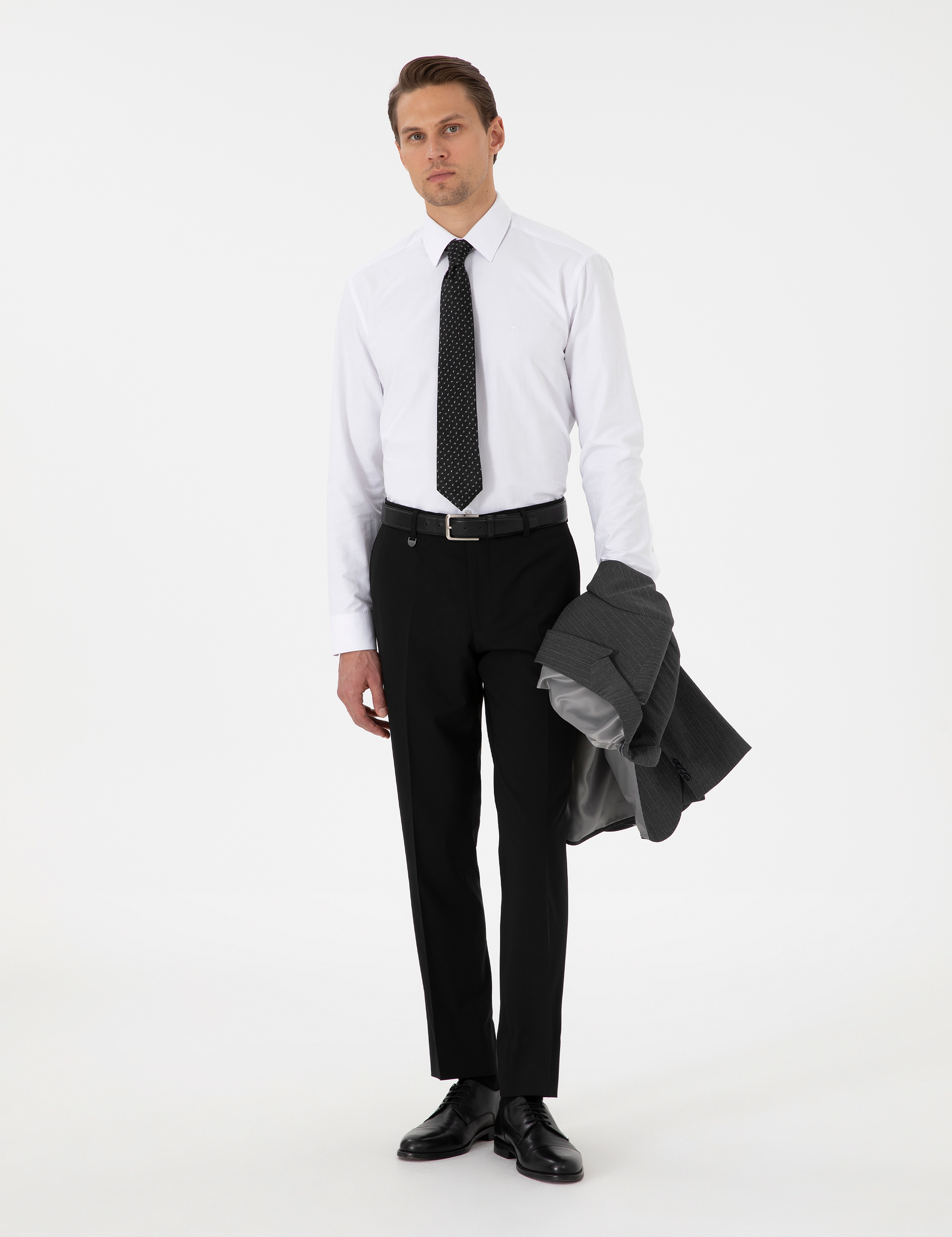 Siyah Slim Fit Kumaş Pantolon - Image 1
