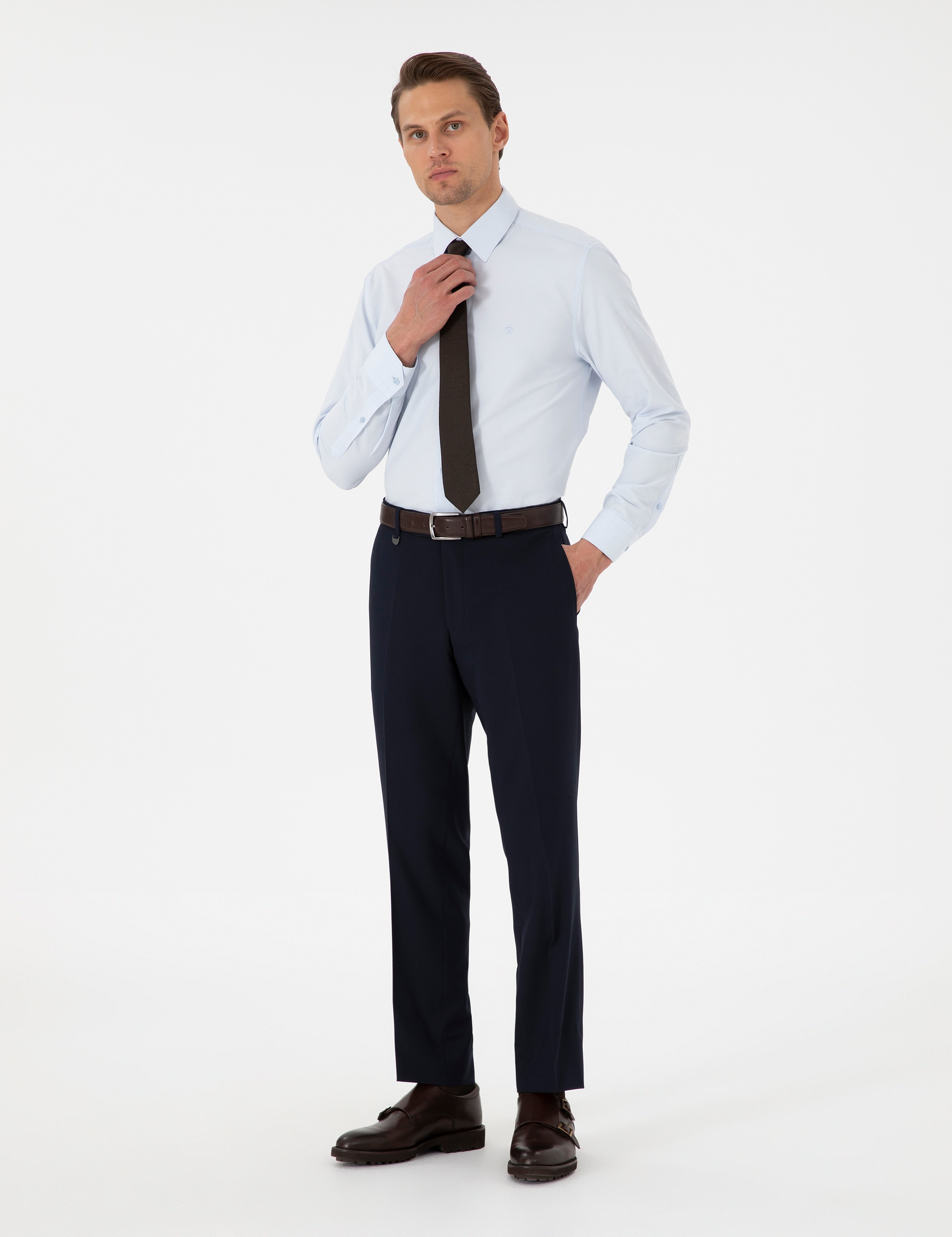Lacivert Slim Fit Kumaş Pantolon - Image 1