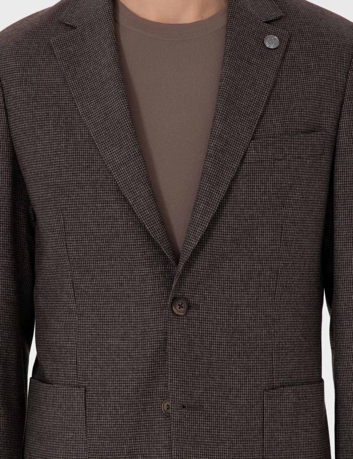 Kahverengi Slim Fit Takım Elbise - 50293999137