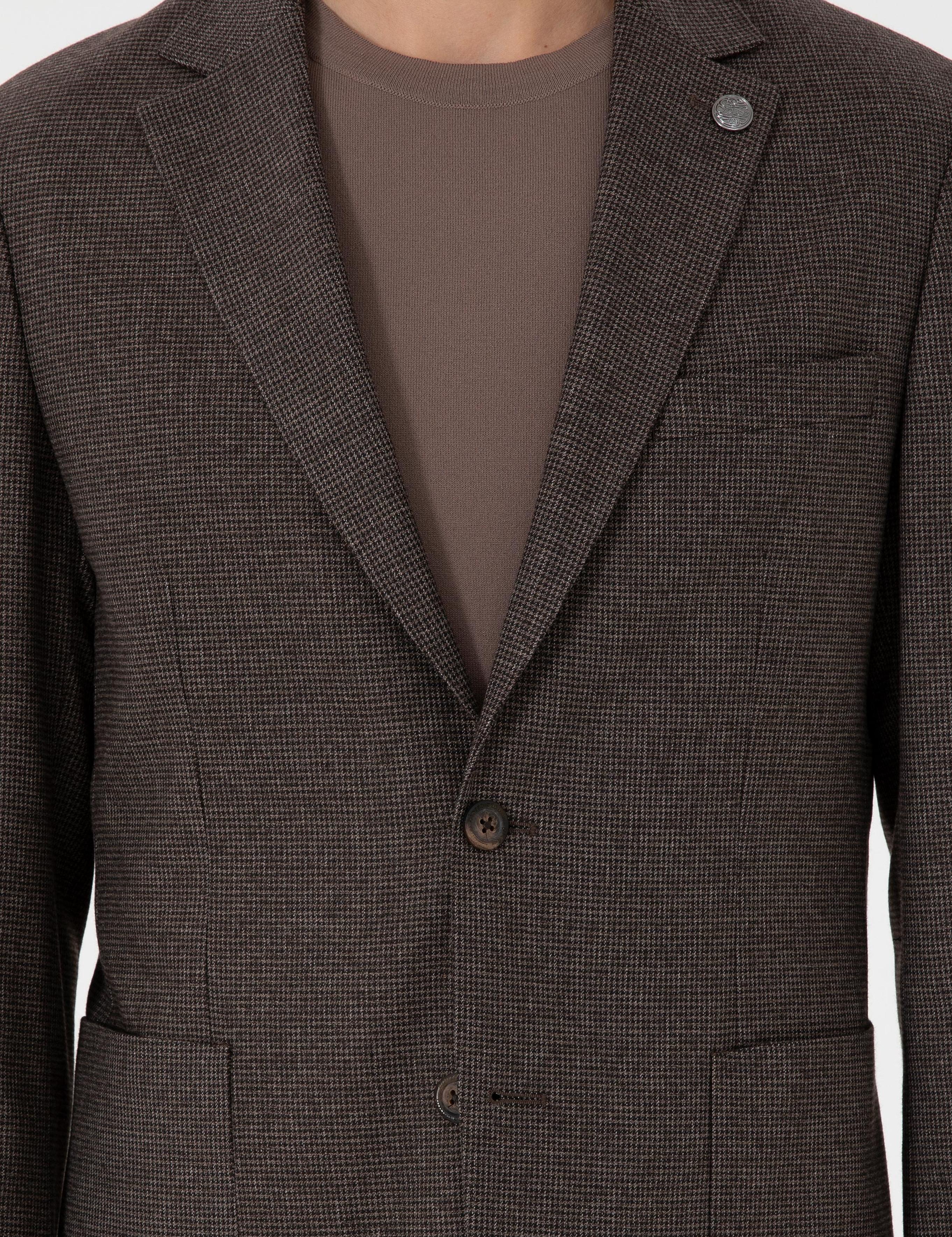 Kahverengi Slim Fit Takım Elbise