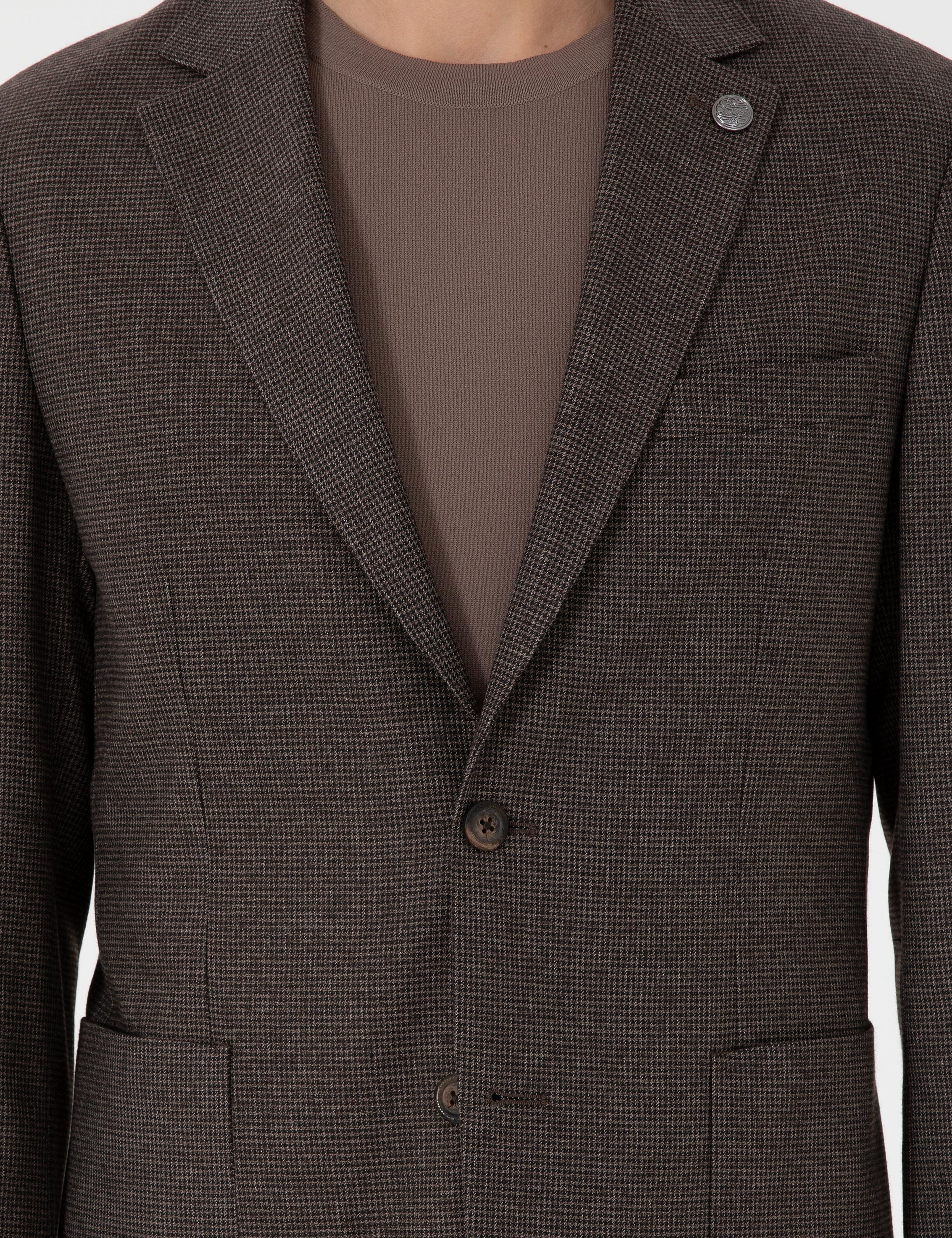 Kahverengi Slim Fit Takım Elbise - Image 7