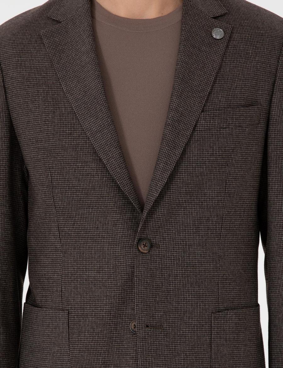 Kahverengi Slim Fit Takım Elbise