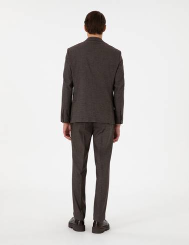 Kahverengi Slim Fit Takım Elbise