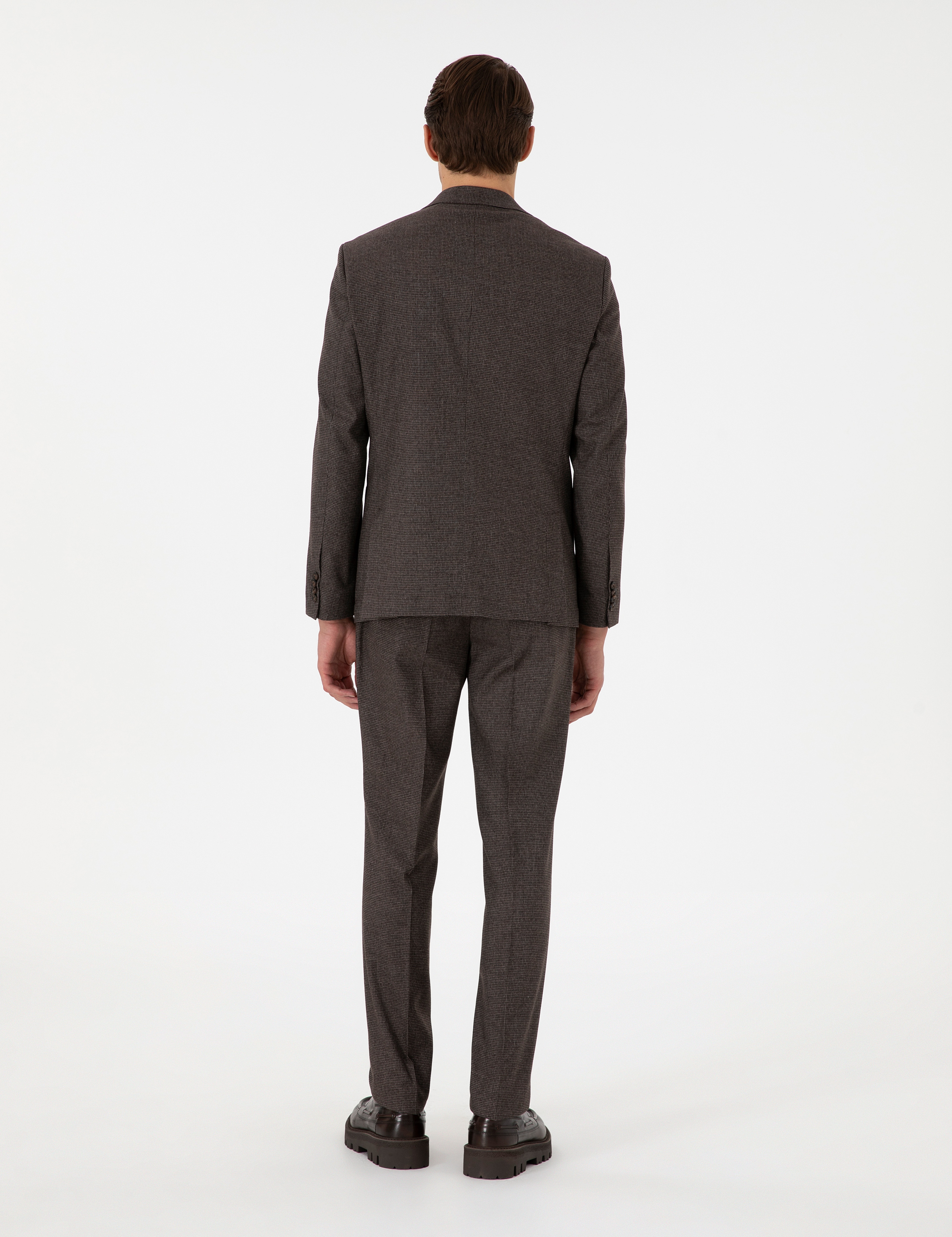 Kahverengi Slim Fit Takım Elbise - Image 5