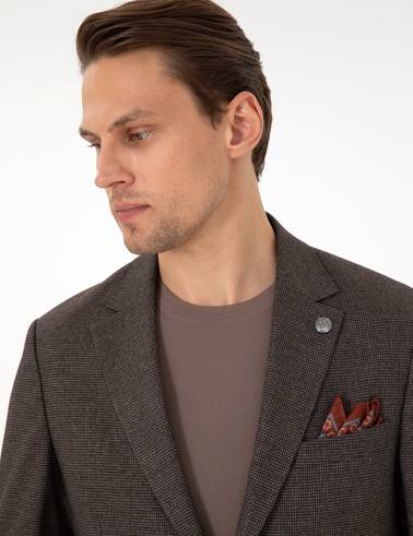 Kahverengi Slim Fit Takım Elbise