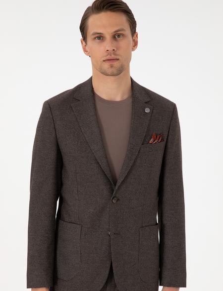 Kahverengi Slim Fit Takım Elbise - 50293999137