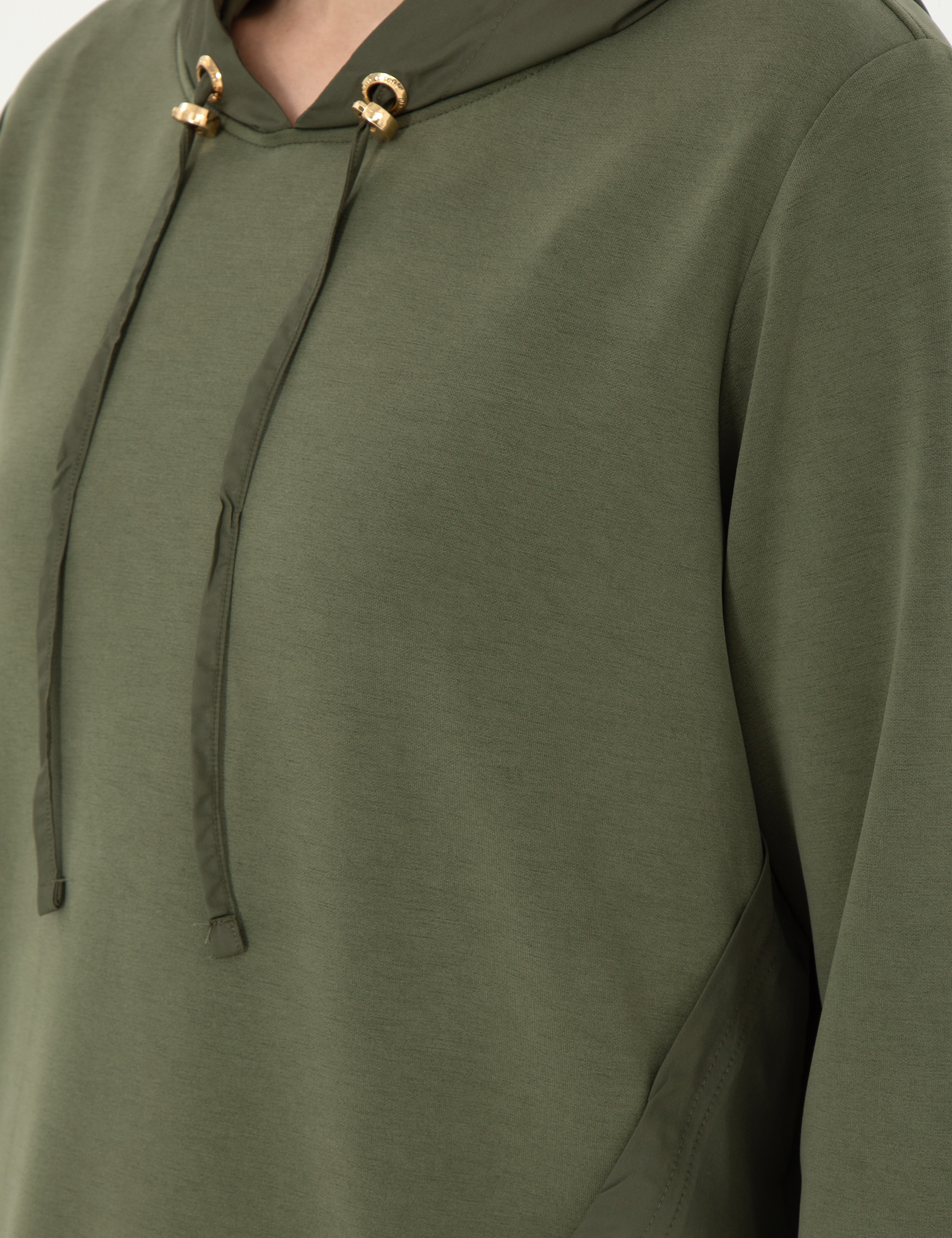 Haki Comfort Fit Modal Kumaş Sweatshirt - Image 7