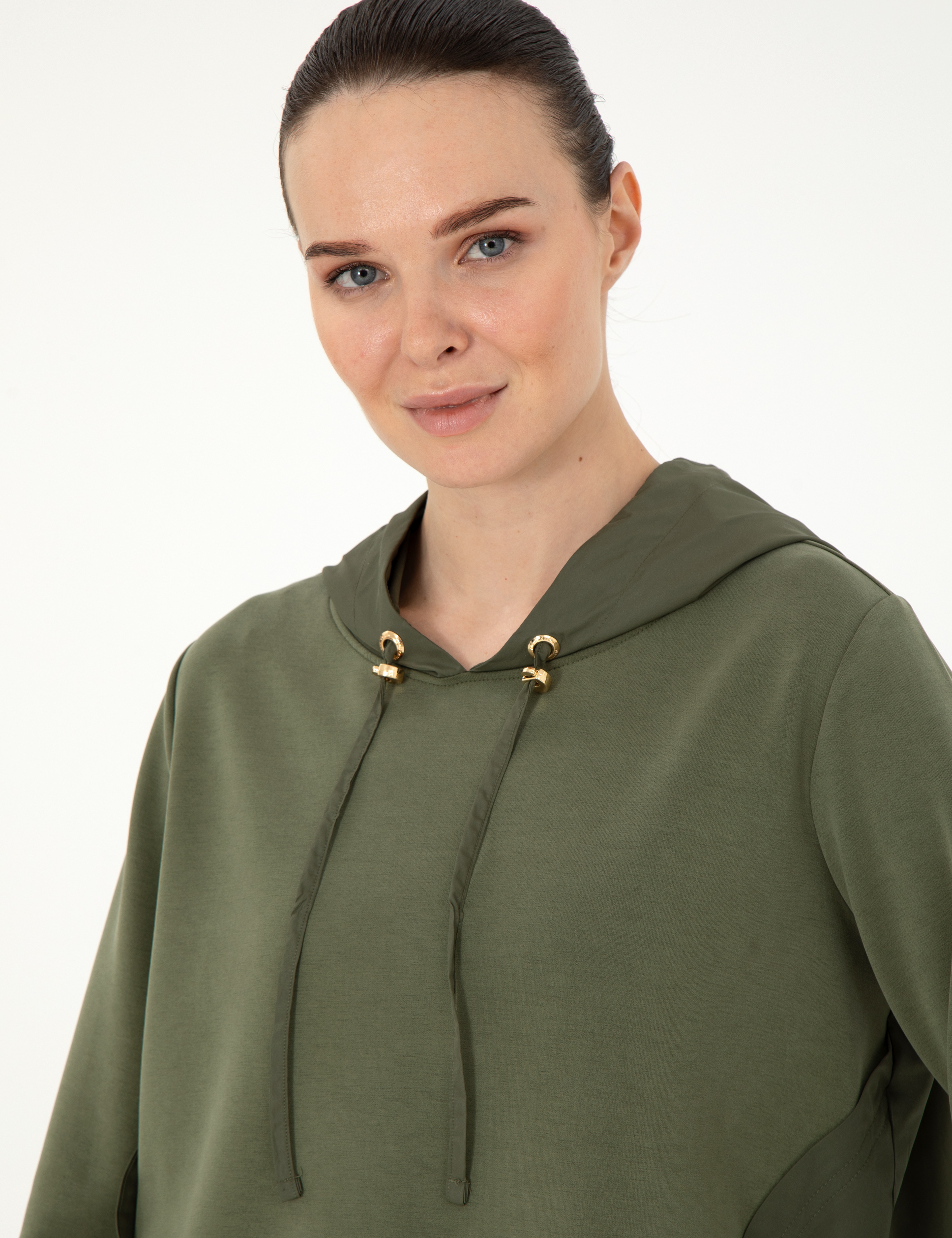Haki Comfort Fit Modal Kumaş Sweatshirt - Image 2