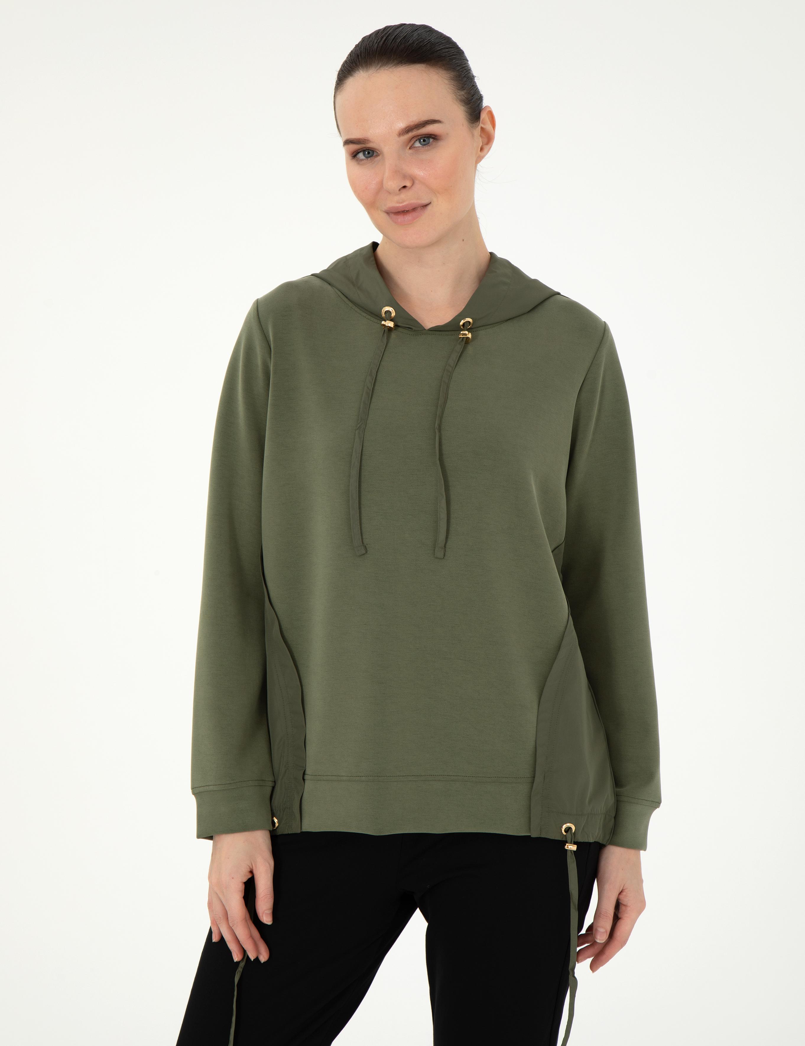 Haki Comfort Fit Modal Kumaş Sweatshirt