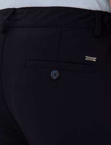 Lacivert Slim Esnek Jogger Fit Kanvas Pantolon