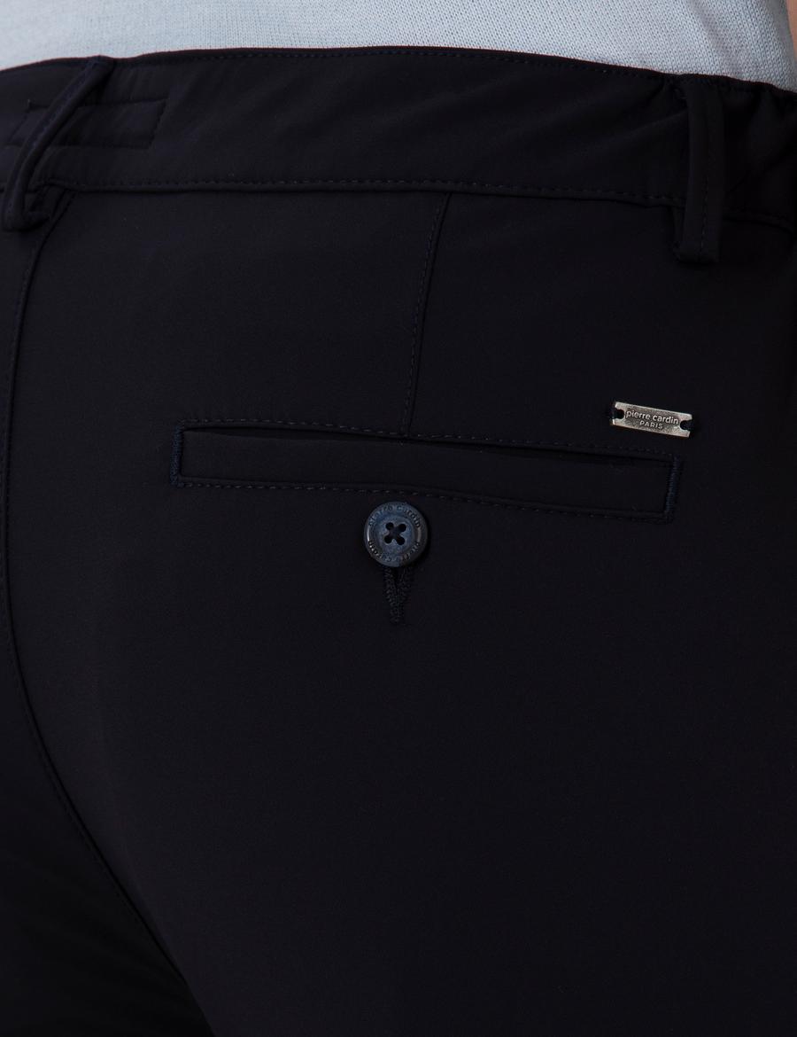 Lacivert Slim Esnek Jogger Fit Kanvas Pantolon