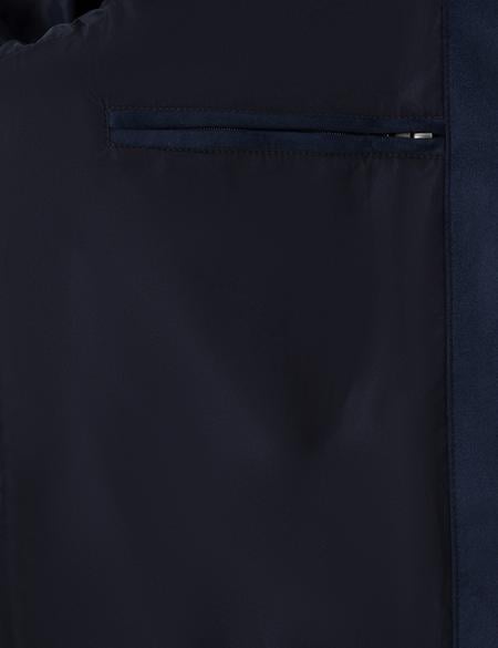 Lacivert Suni Deri Ceket - 50300519014