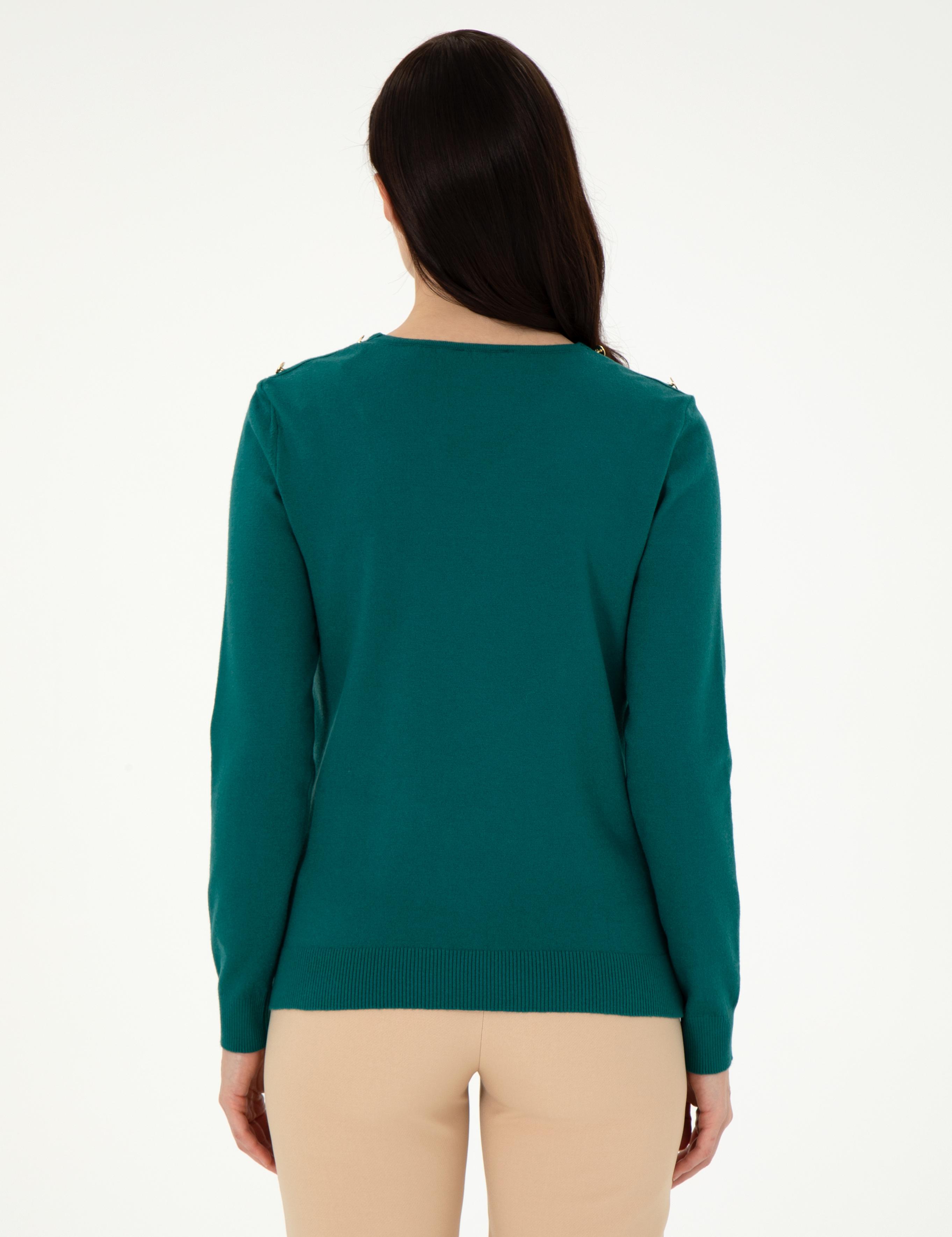 Koyu Yeşil Ex. Slim Fit Basic Kazak