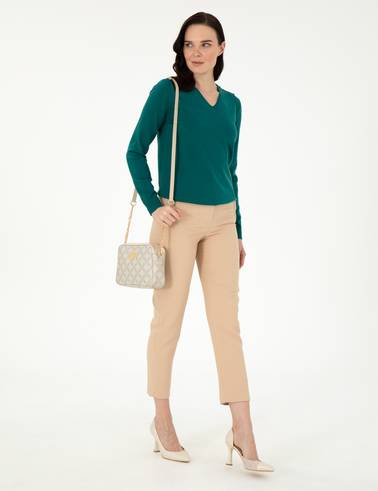 Koyu Yeşil Ex. Slim Fit Basic Kazak