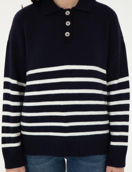 Lacivert Comfort Fit Polo Yaka Kazak - 50300147007