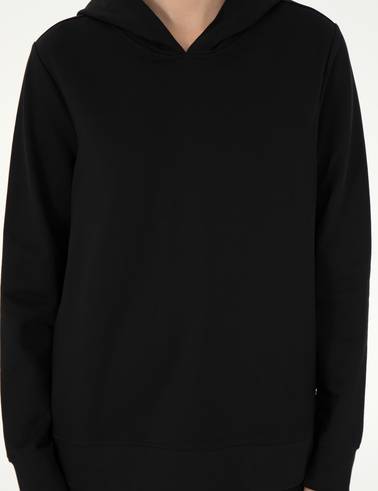Siyah Oversize Kapüşonlu Sweatshirt