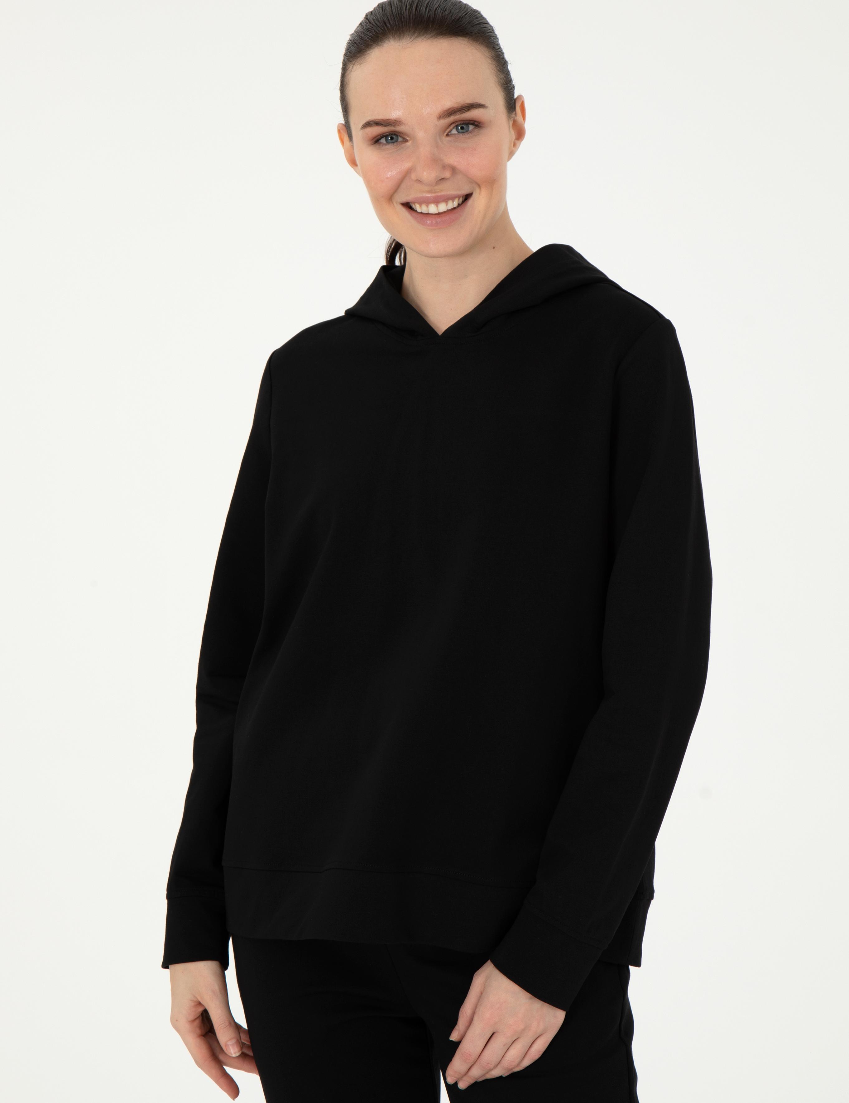 Siyah Oversize Kapüşonlu Sweatshirt