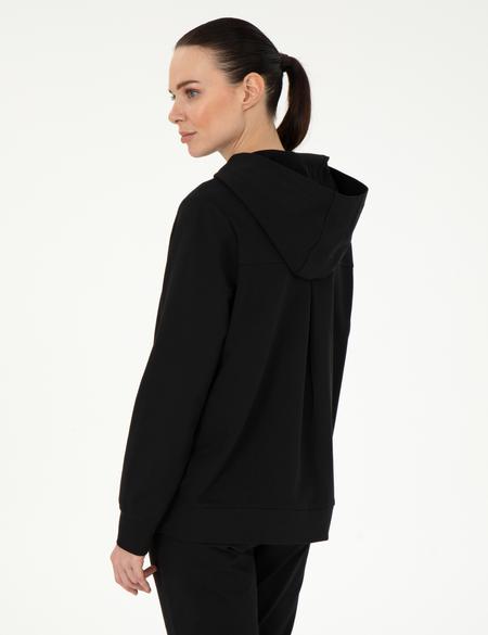 Siyah Oversize Kapüşonlu Sweatshirt - 50308067007