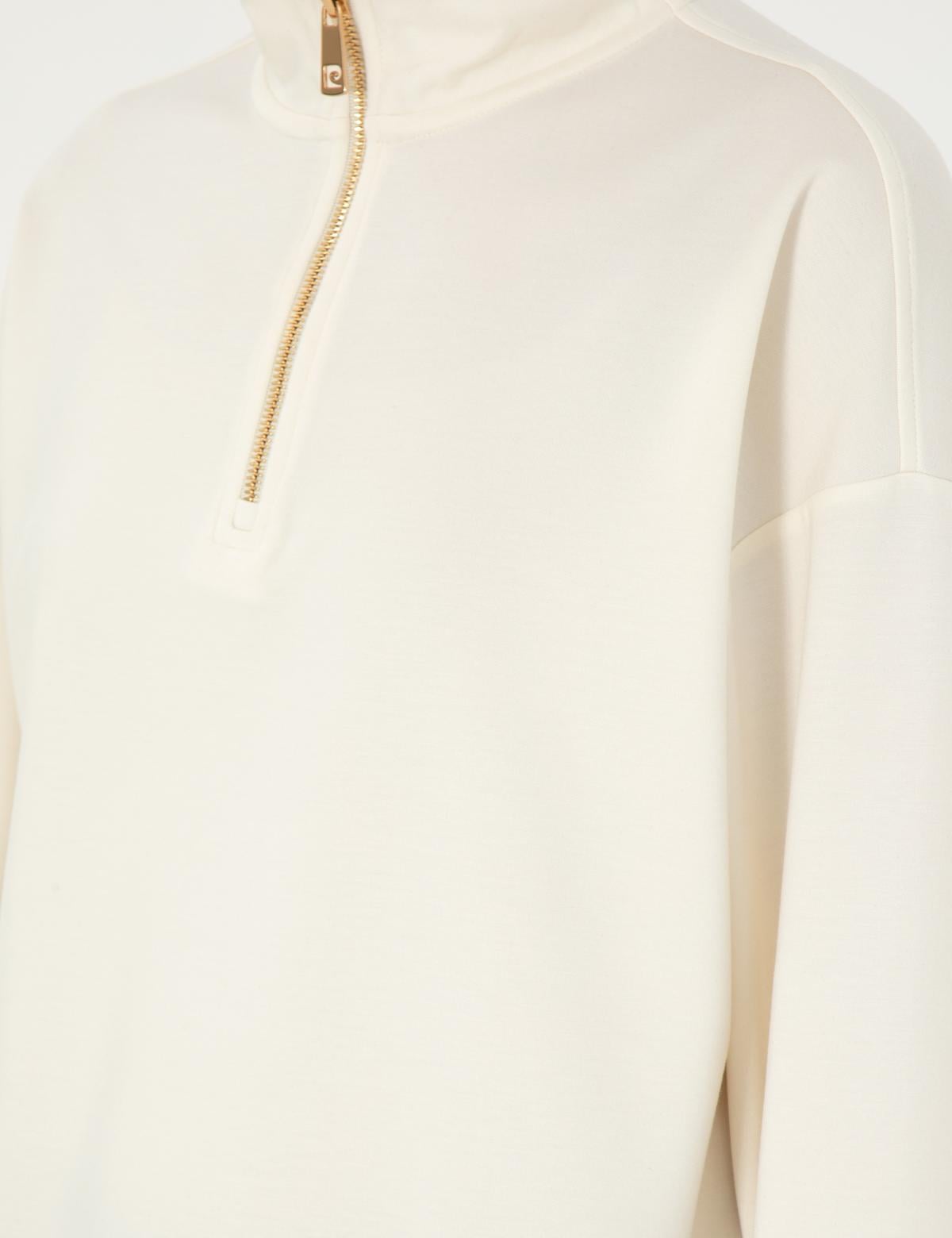 Ekru Regular Fit Modal Kumaş Sweatshirt - 50308116016