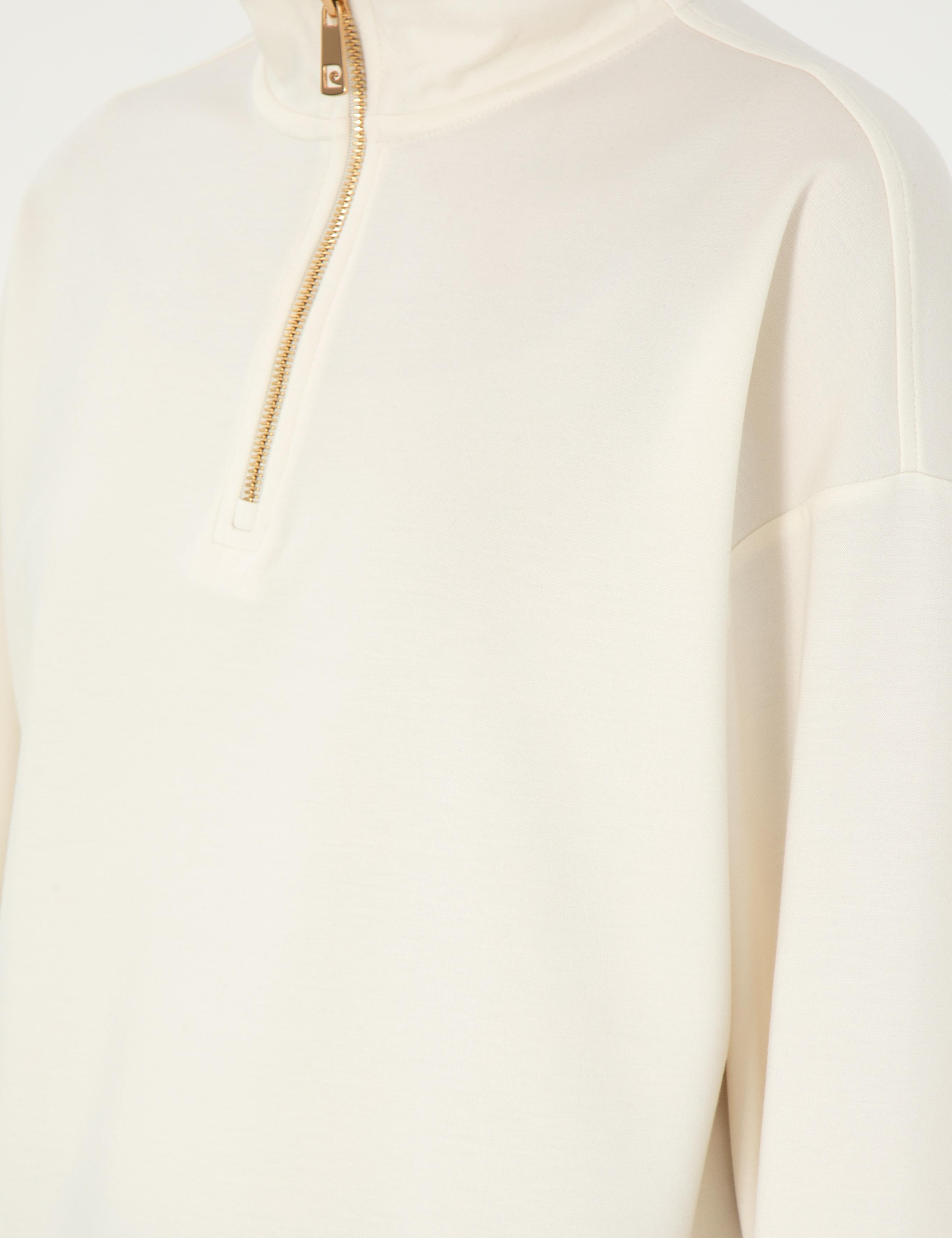 Ekru Regular Fit Modal Kumaş Sweatshirt