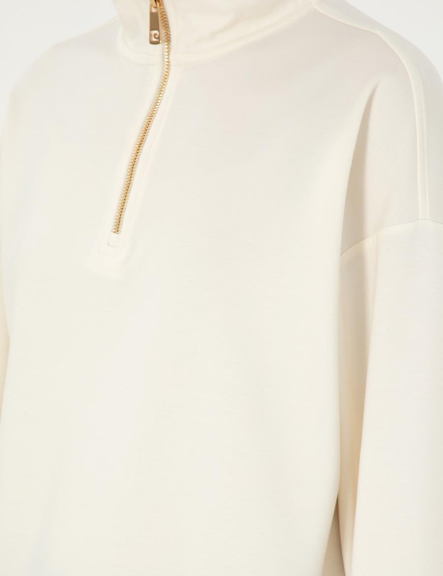 Ekru Regular Fit Modal Kumaş Sweatshirt