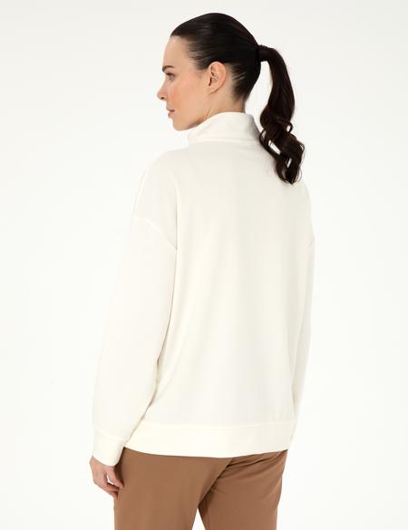 Ekru Regular Fit Modal Kumaş Sweatshirt - 50308116016