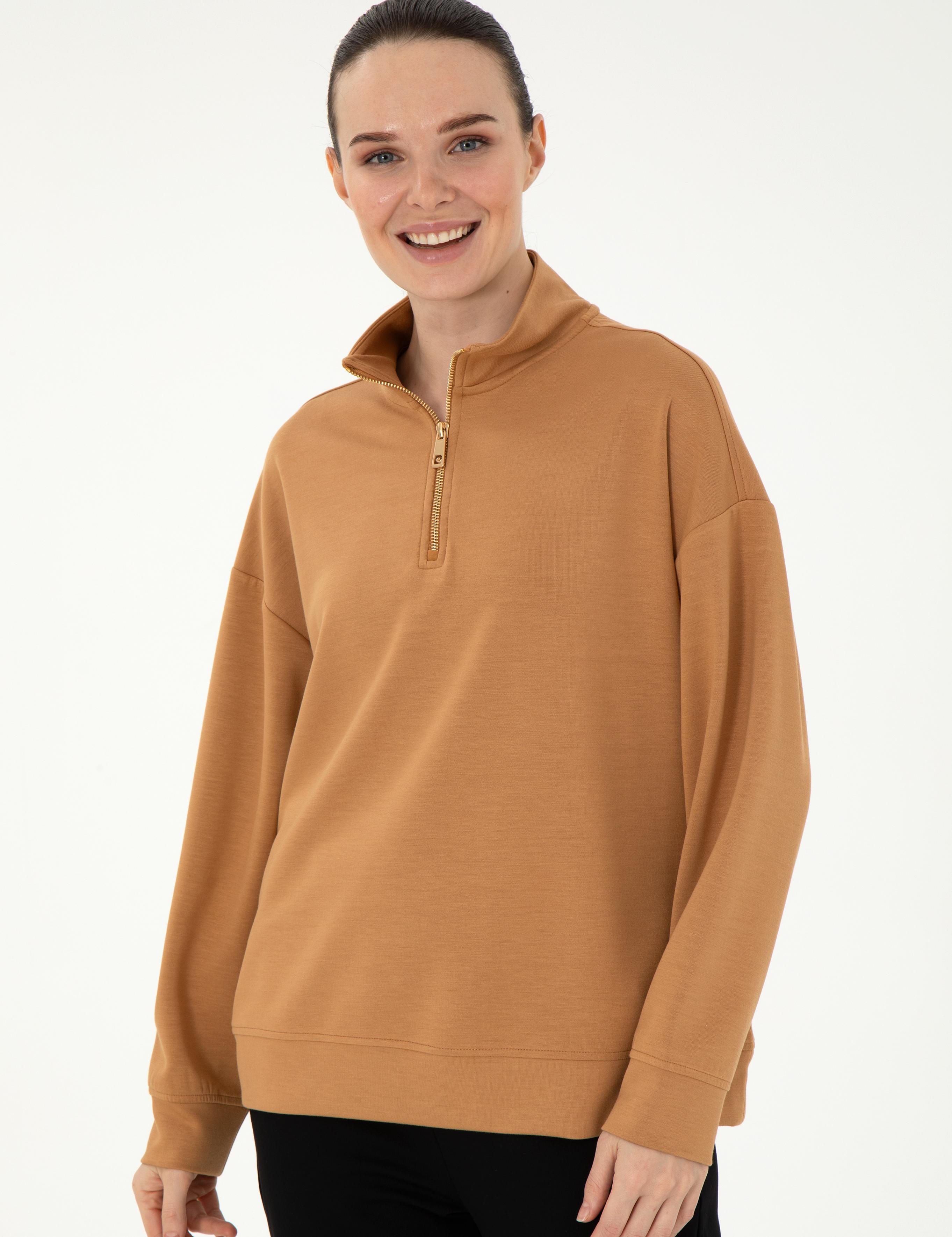Camel Regular Fit Modal Kumaş Sweatshirt