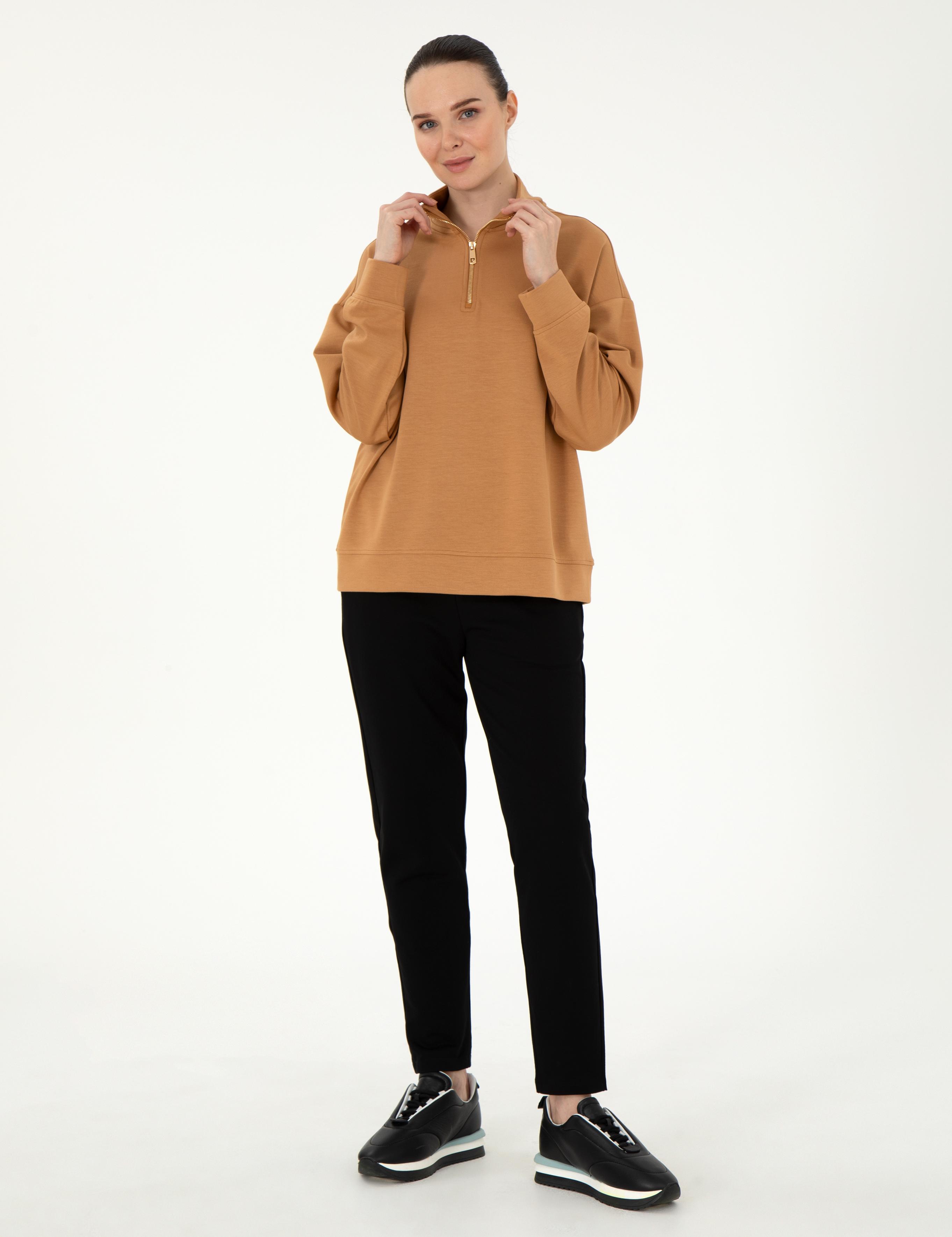 Camel Regular Fit Modal Kumaş Sweatshirt