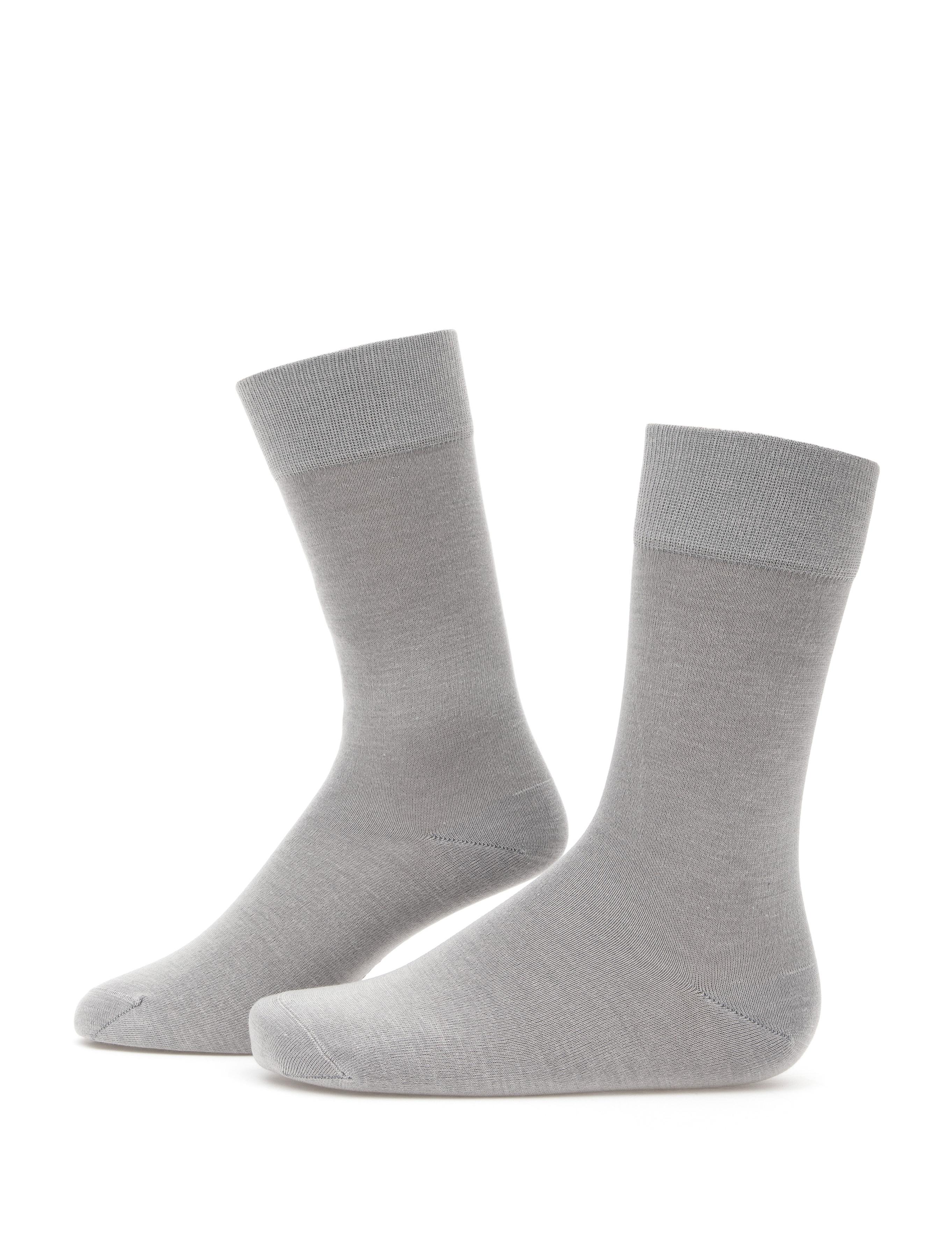 Erkek Bambu Karışımlı Gri Soket Basic Çorap
