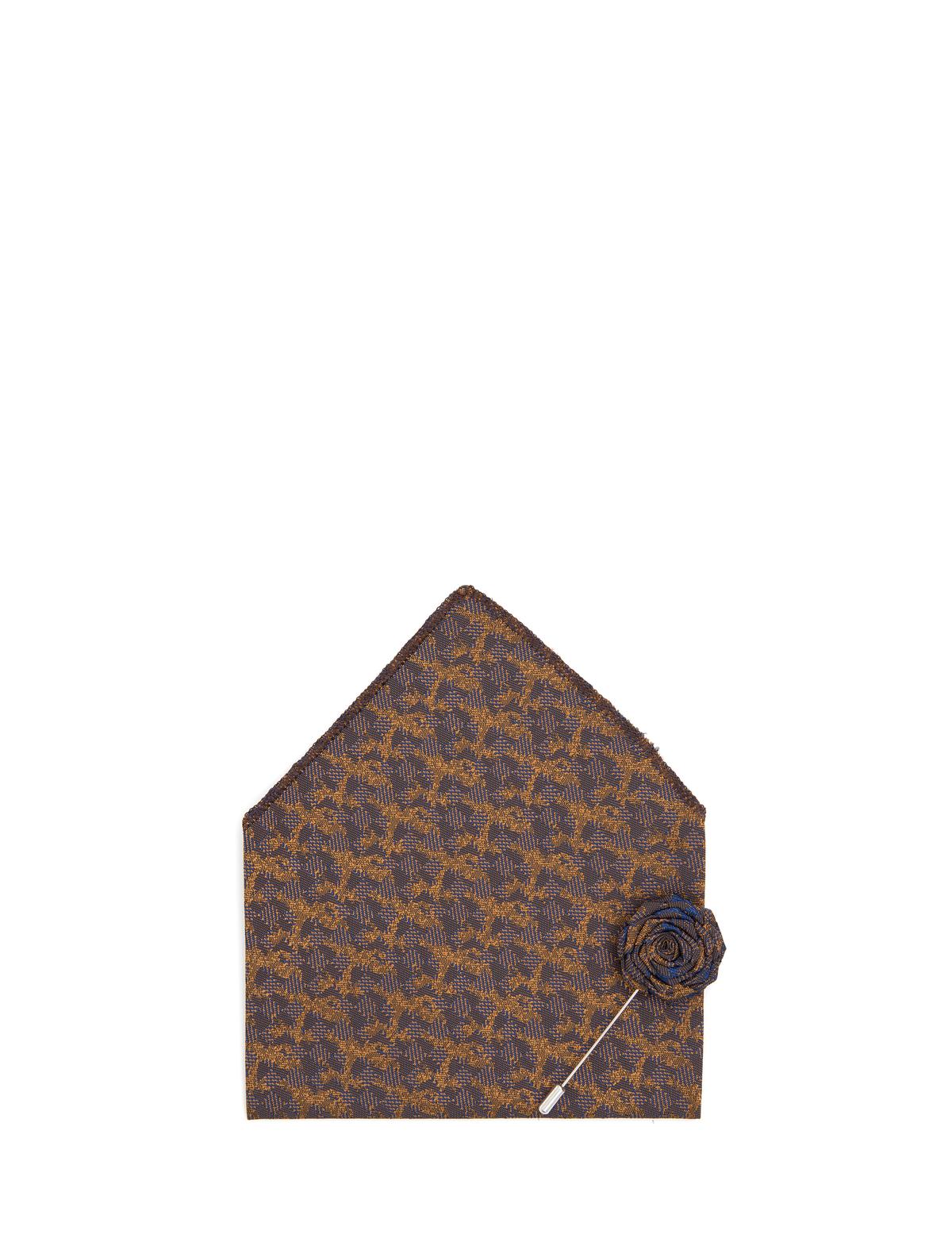 Turuncu 3'lü Kravat-Mendil-Kravat İğnesi Set - 50309610001